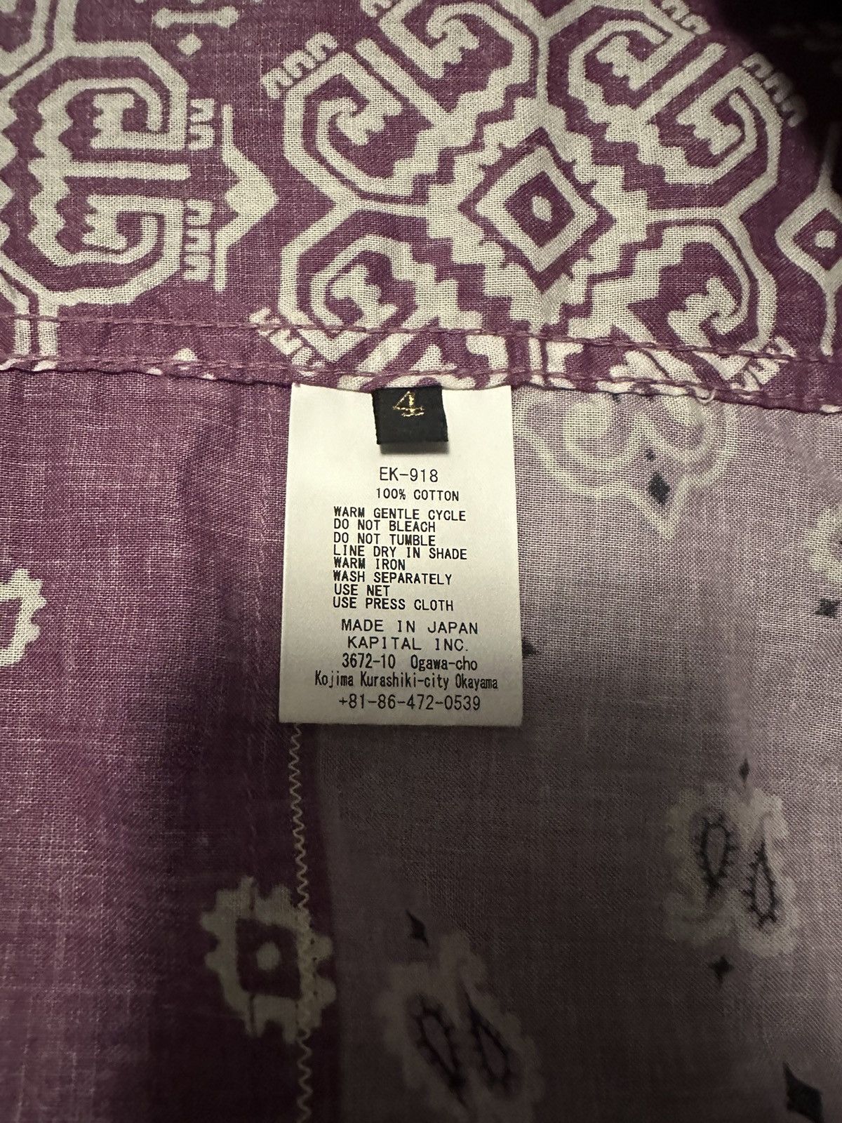Kapital Kapital paisley bandana button up shirt purple Size US M / EU 48-50 / 2 - 4 Thumbnail