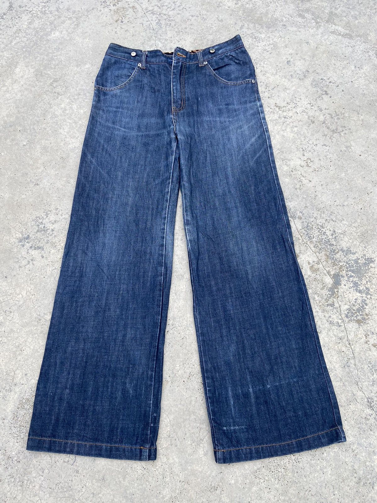 14th Addiction World wide love jeans baggy flared jeans studded Size US 31 - 4 Thumbnail