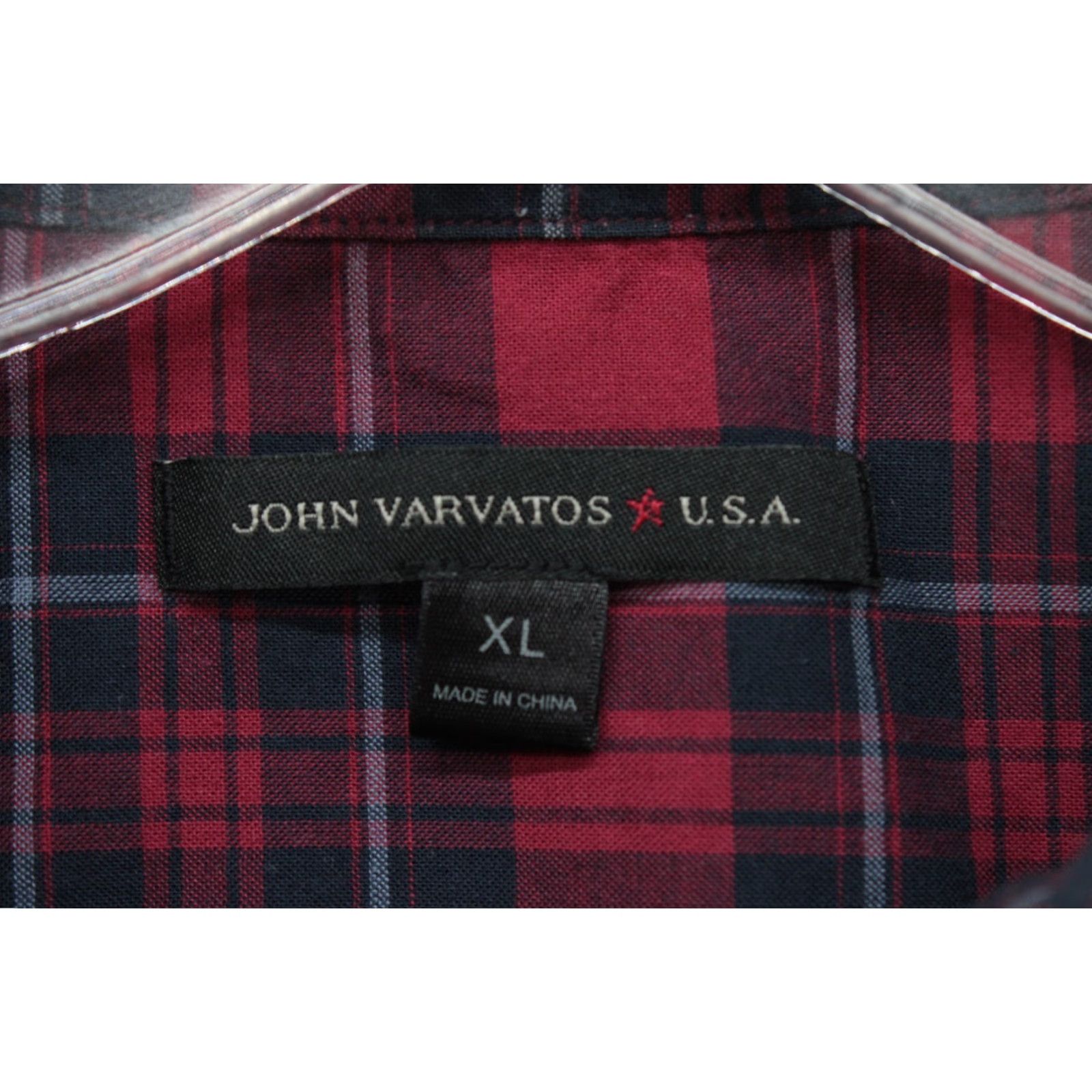 John Varvatos John Varvatos Shirt Men's XL Red Plaid Business Casual Cuff Short Sleeves Preppy Size US XL / EU 56 / 4 - 3 Thumbnail