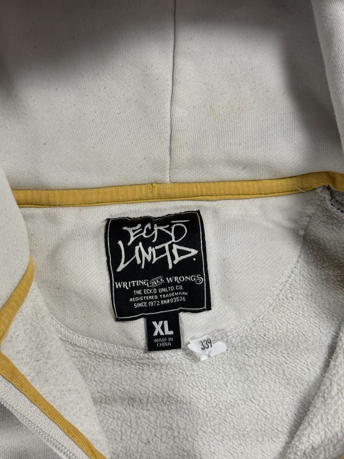 Ecko Unltd. Ecko Unltd vintage zip hoodie white grey yellow big logo Y2K Size US XL / EU 56 / 4 - 3 Thumbnail