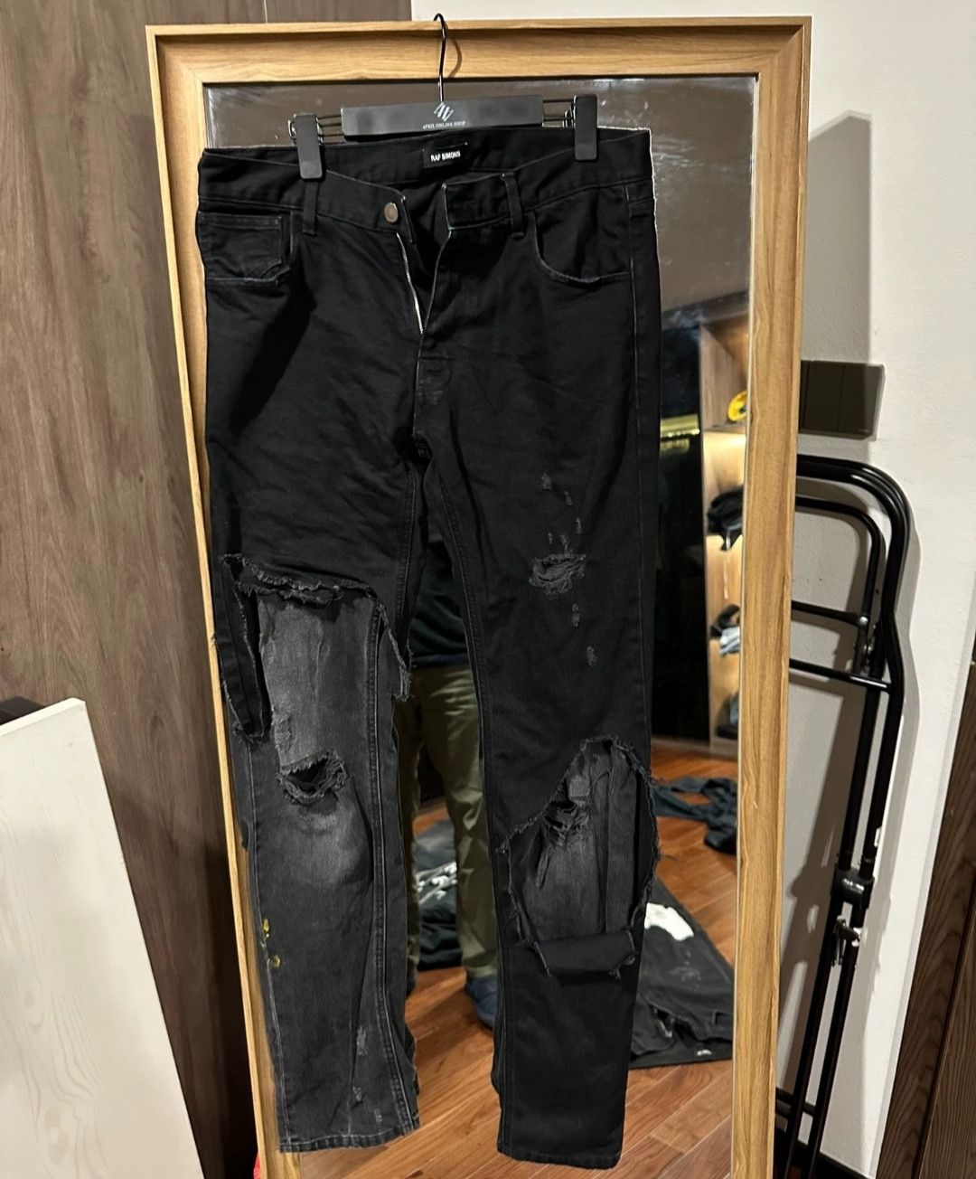 image of Raf Simons Double Damage Slimming Pants1 in Black, Men's (Size 33)
