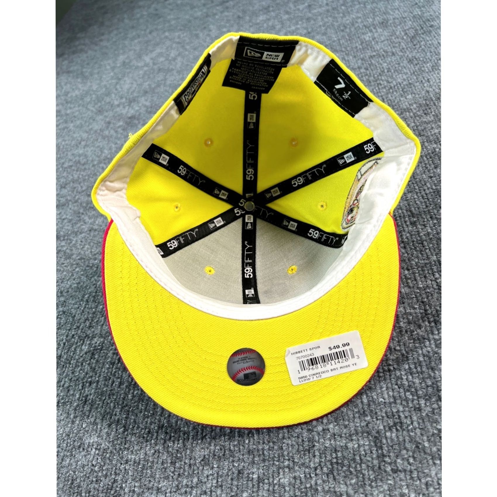 New Era New Era Cincinnati Reds Hat Men 7 1/2 Yellow Pink 1970 All Star Game Fitted Cap Size ONE SIZE - 5 Thumbnail