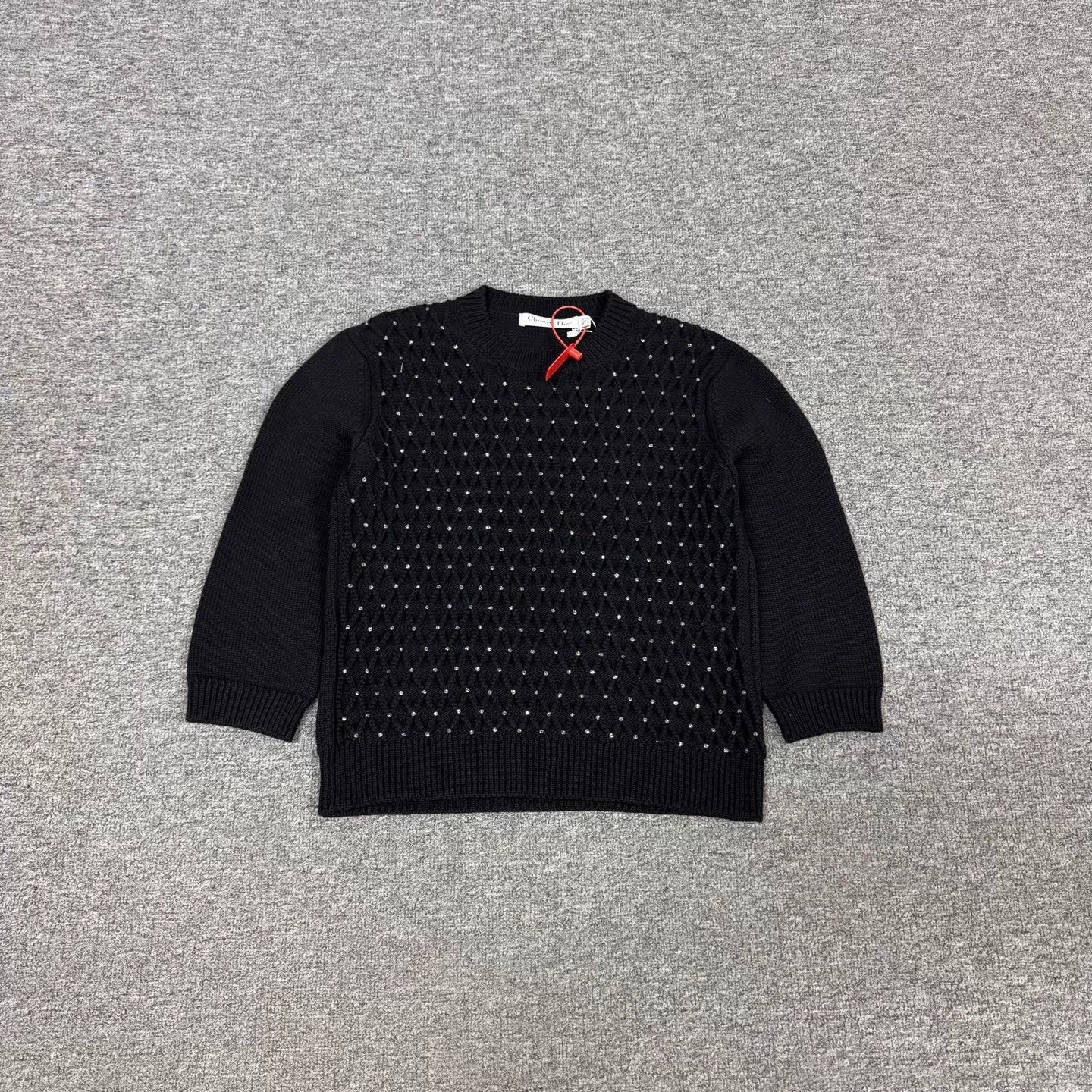 Dior Dior wool knit top 38 crystal grille 99 new Size S / US 4 / IT 40 - 1 Thumbnail