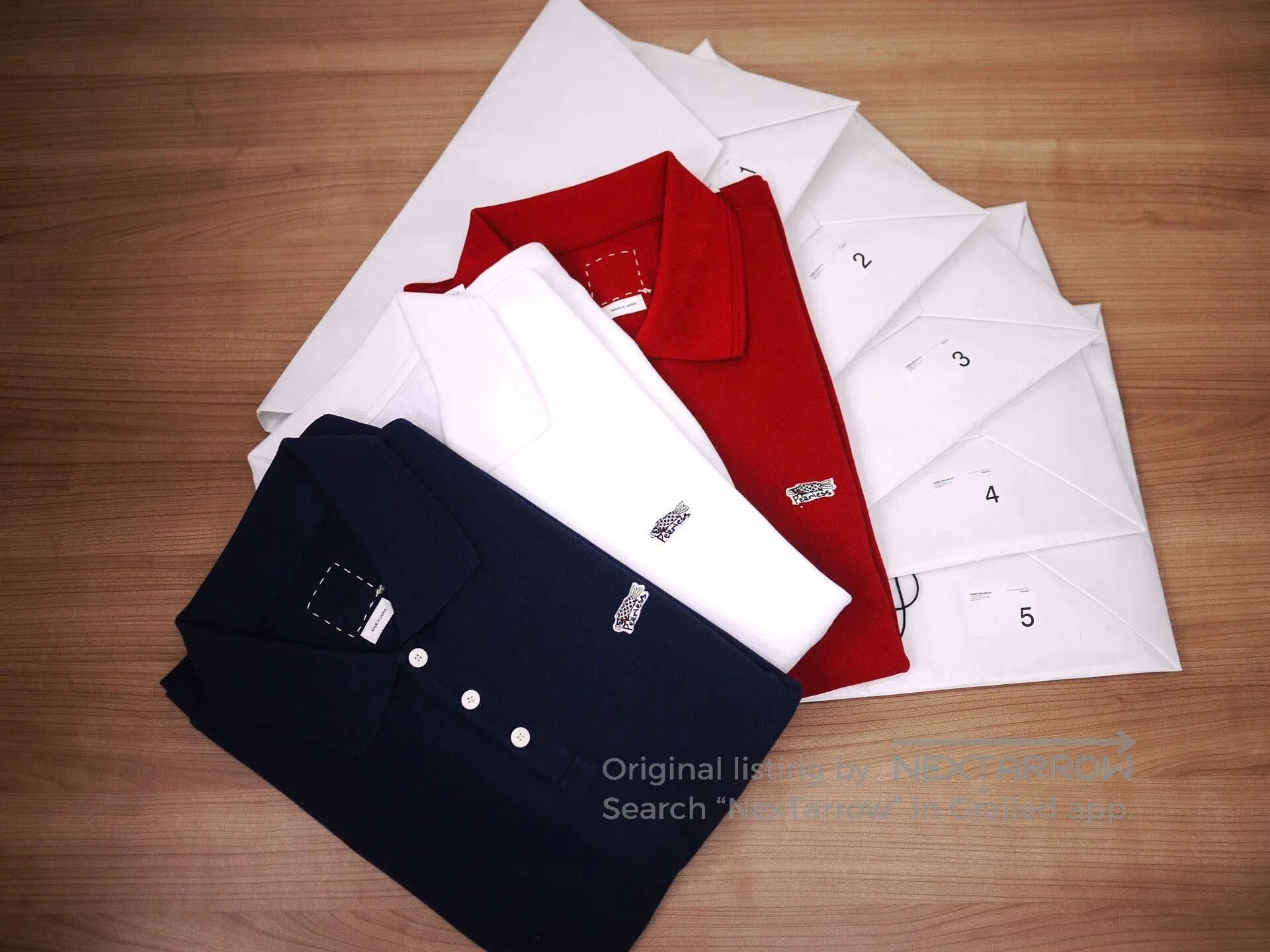 Visvim Red Short Sleeve Polo Shirt. Size US M / EU 48-50 / 2 - 6 Thumbnail