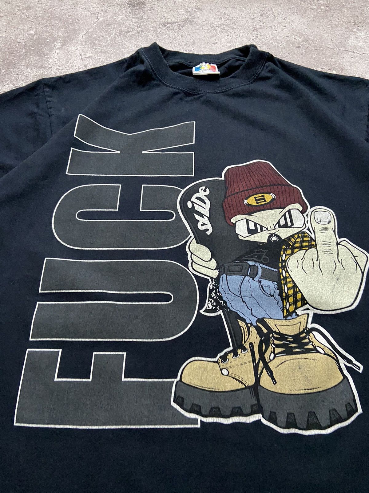 Vintage Rare! Y2K Slide Big Logo Fuck Born To Nag Vintage Tee 90’s Size US M / EU 48-50 / 2 - 2 Thumbnail