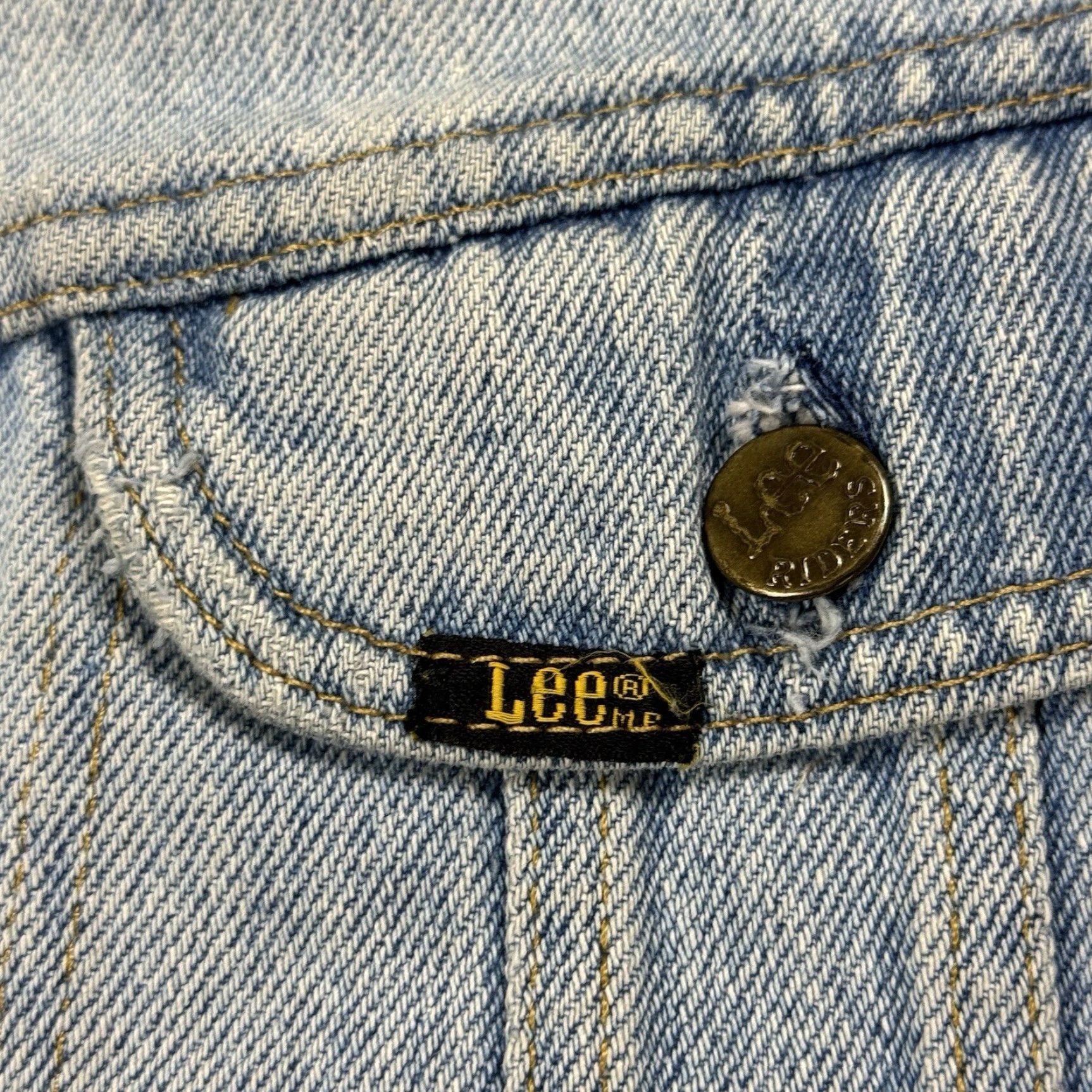 Lee VINTAGE Lee Mr Trucker Denim Jacket 2XL Blue Cowboy Biker 70s Mens Size US 39 - 5 Thumbnail
