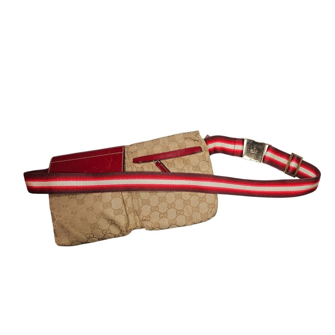 Gucci Gucci Pre-Owned GG Canvas & Leather Double Pocket Belt Bag Size ONE SIZE - 19 Thumbnail
