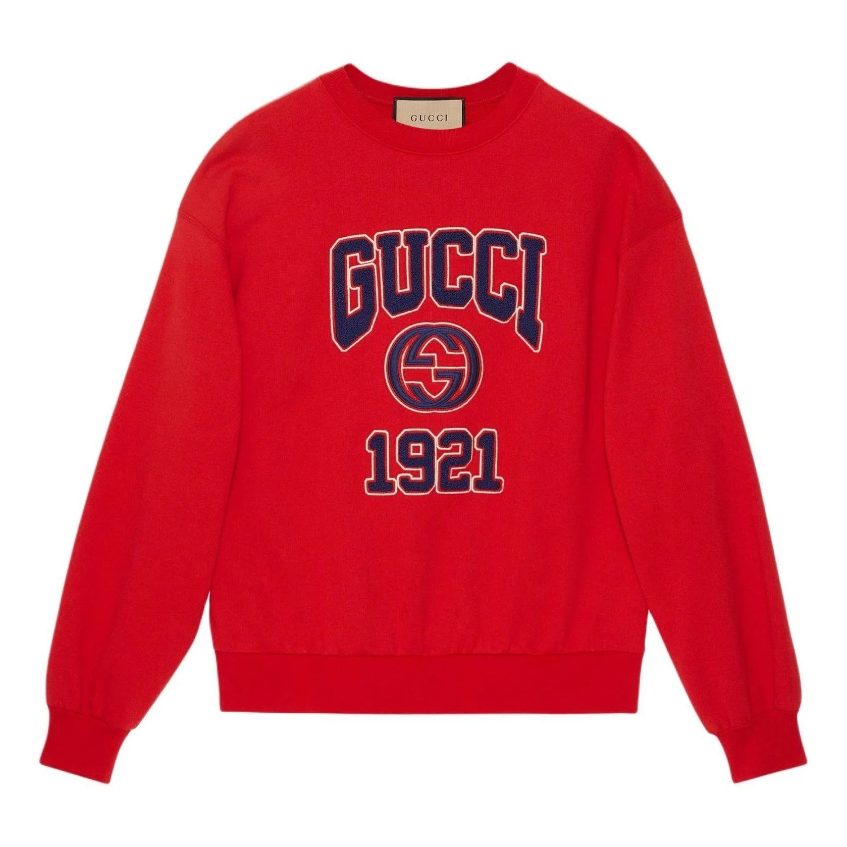 Gucci o1loc1c0925 Cotton Jersey Sweatshirt With Embroidery in Red Size US XL / EU 56 / 4 - 1 Thumbnail