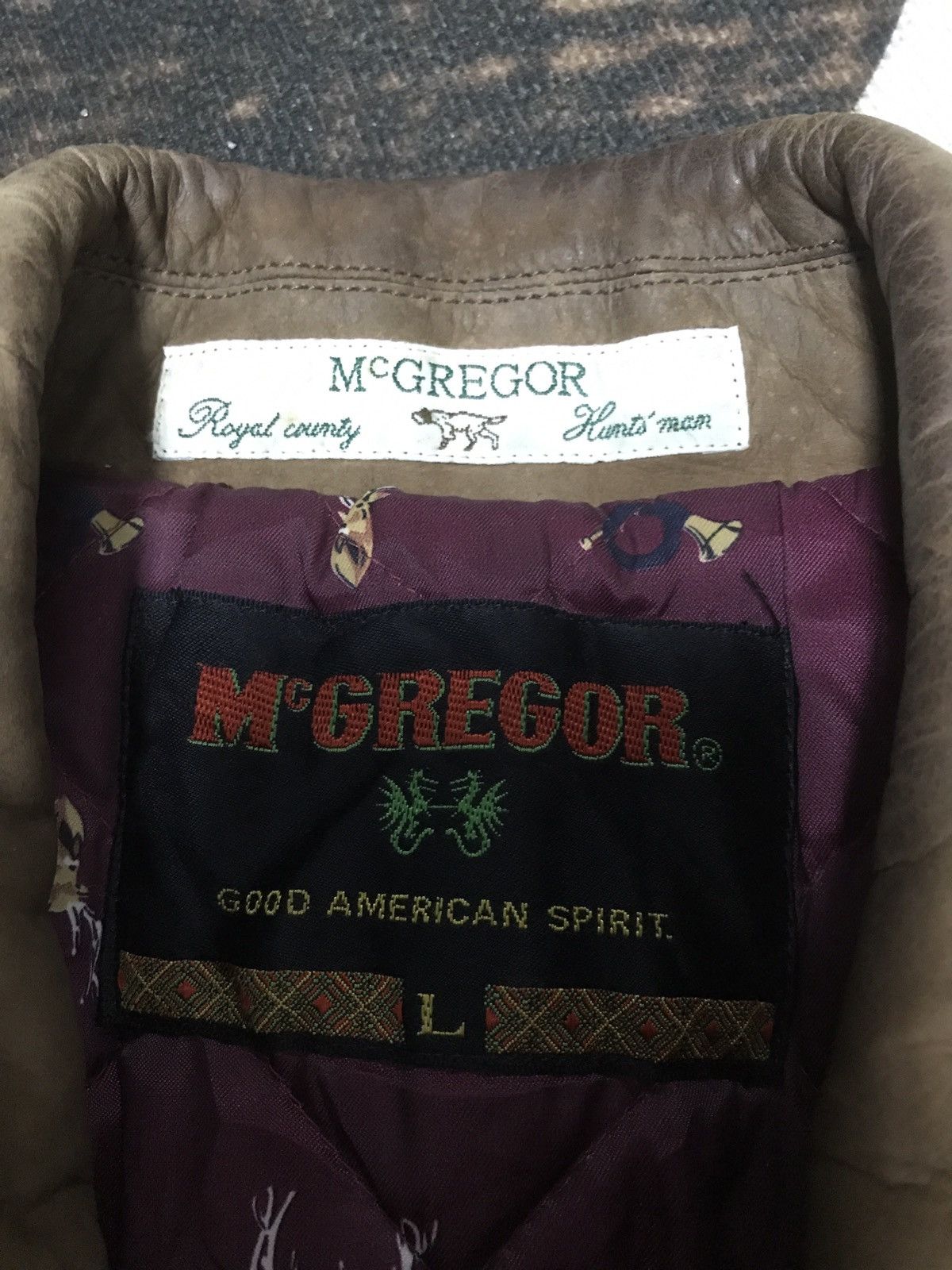 Leather × McGregor × Vintage Vintage McGregor Leather Collar Wool Jacket Size US L / EU 52-54 / 3 - 9 Thumbnail