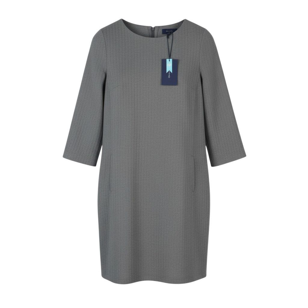 HERRINGBONE SHIFT EU34 Grey Melange Dress 87723