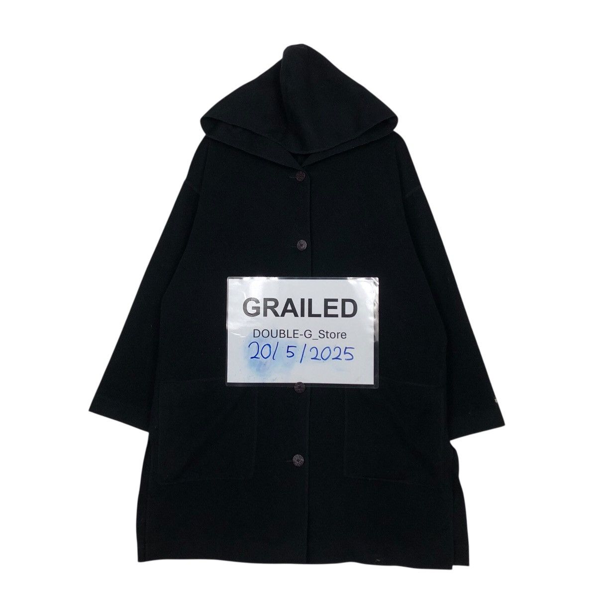 Japanese Brand S.I.B Experimental Hooded Overcoat — Black Avant-Garde Drape Size US M / EU 48-50 / 2 - 1 Thumbnail