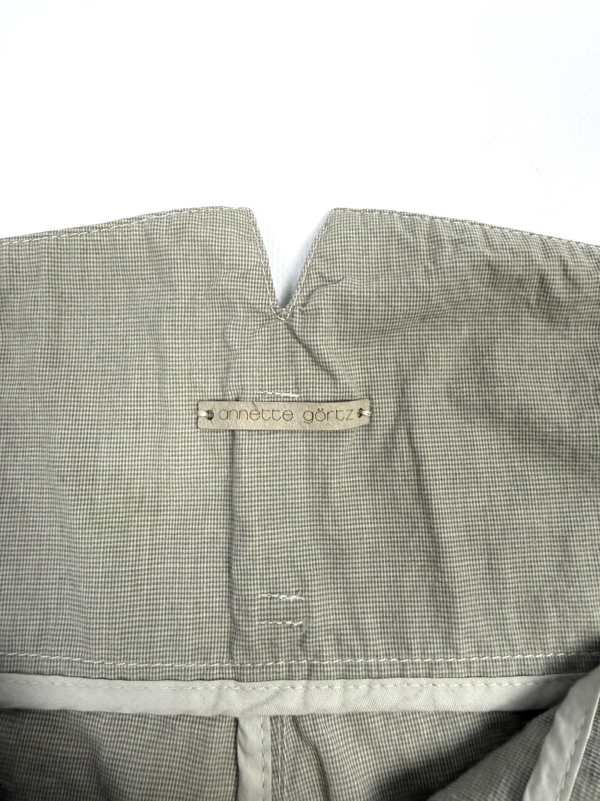 Annette Gortz Annette Görtz Rare Waxed Pants Gingham Beige L/XL Avantgarde Size 36" / US 14 / IT 50 - 19 Thumbnail
