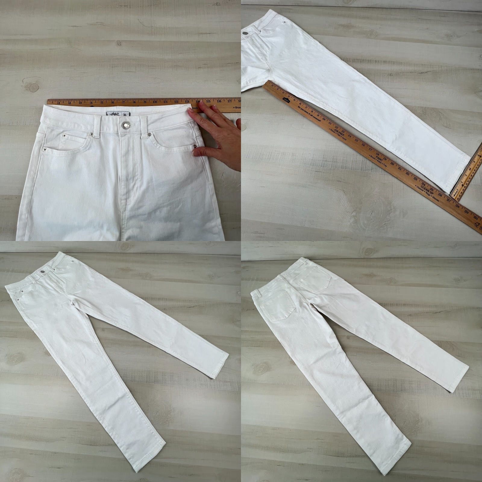 Vintage Castro Womens Skinny Jeans 26" Waist High Waist White Denim Size 26" / US 2 / IT 38 - 8 Thumbnail