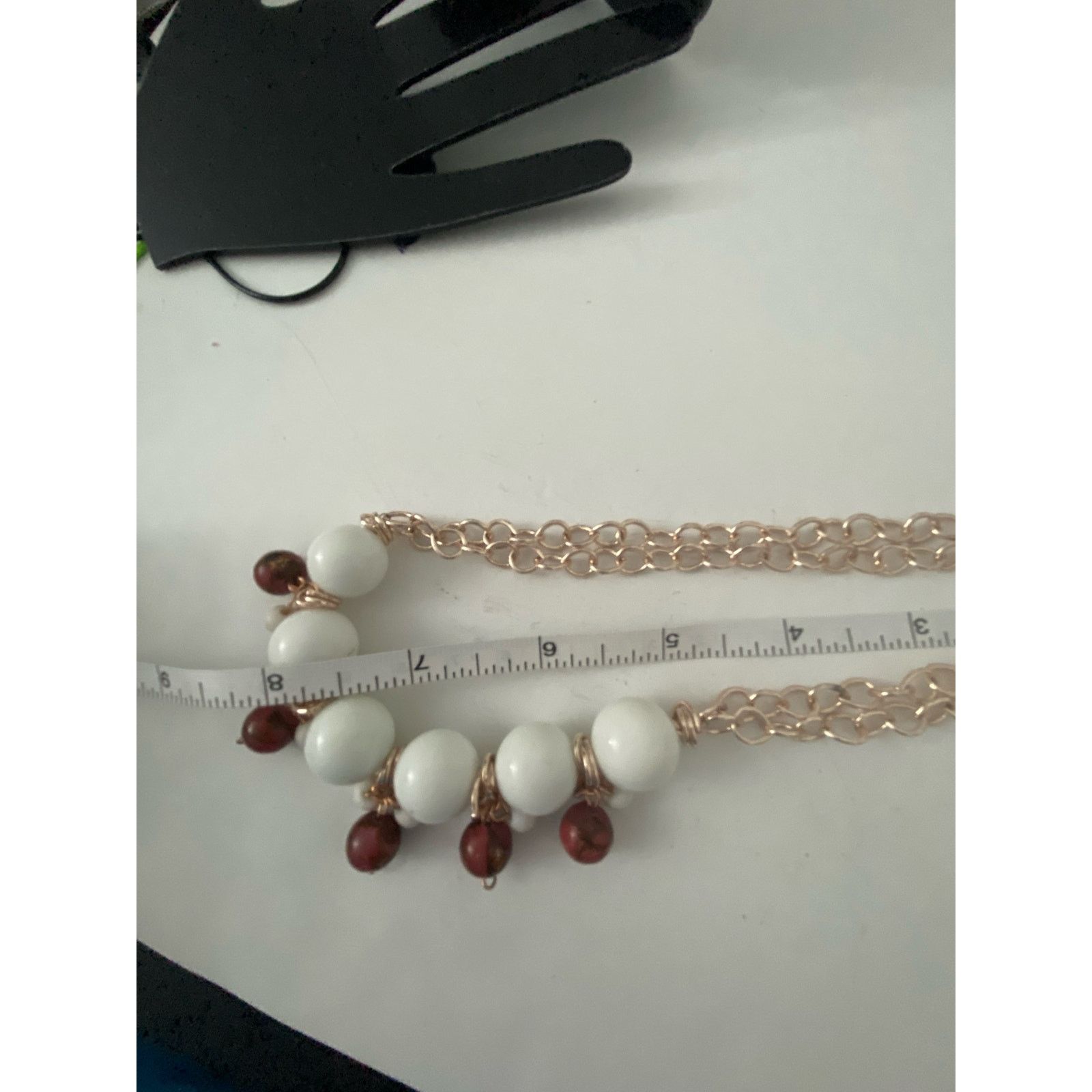 Other white bead necklace rose gold tone Size ONE SIZE - 2 Thumbnail