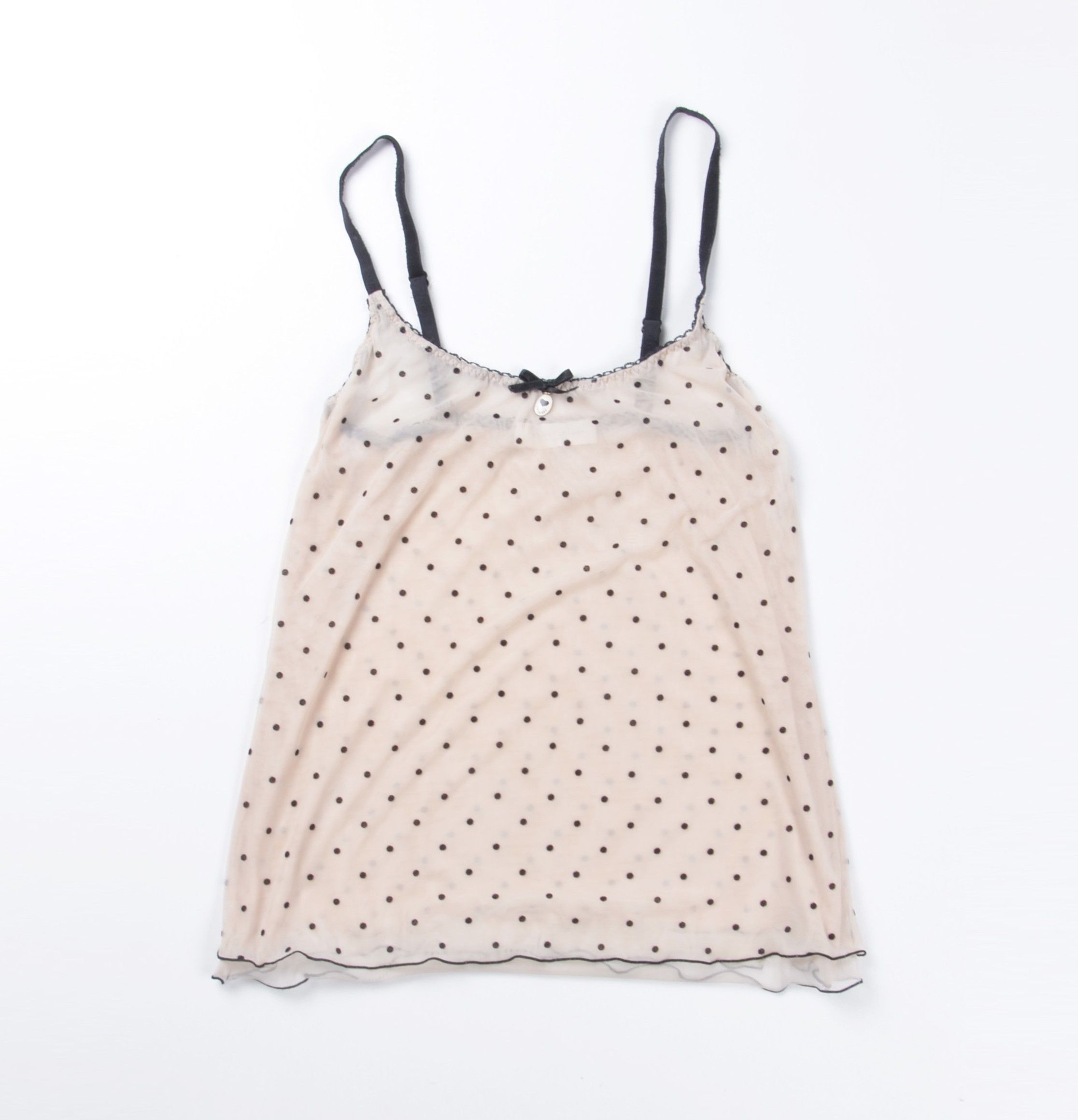 TWINSET Twin Set Simona Barbieri Mesh Polka Dot Cami Top Size S / US 4 / IT 40 - 3 Thumbnail