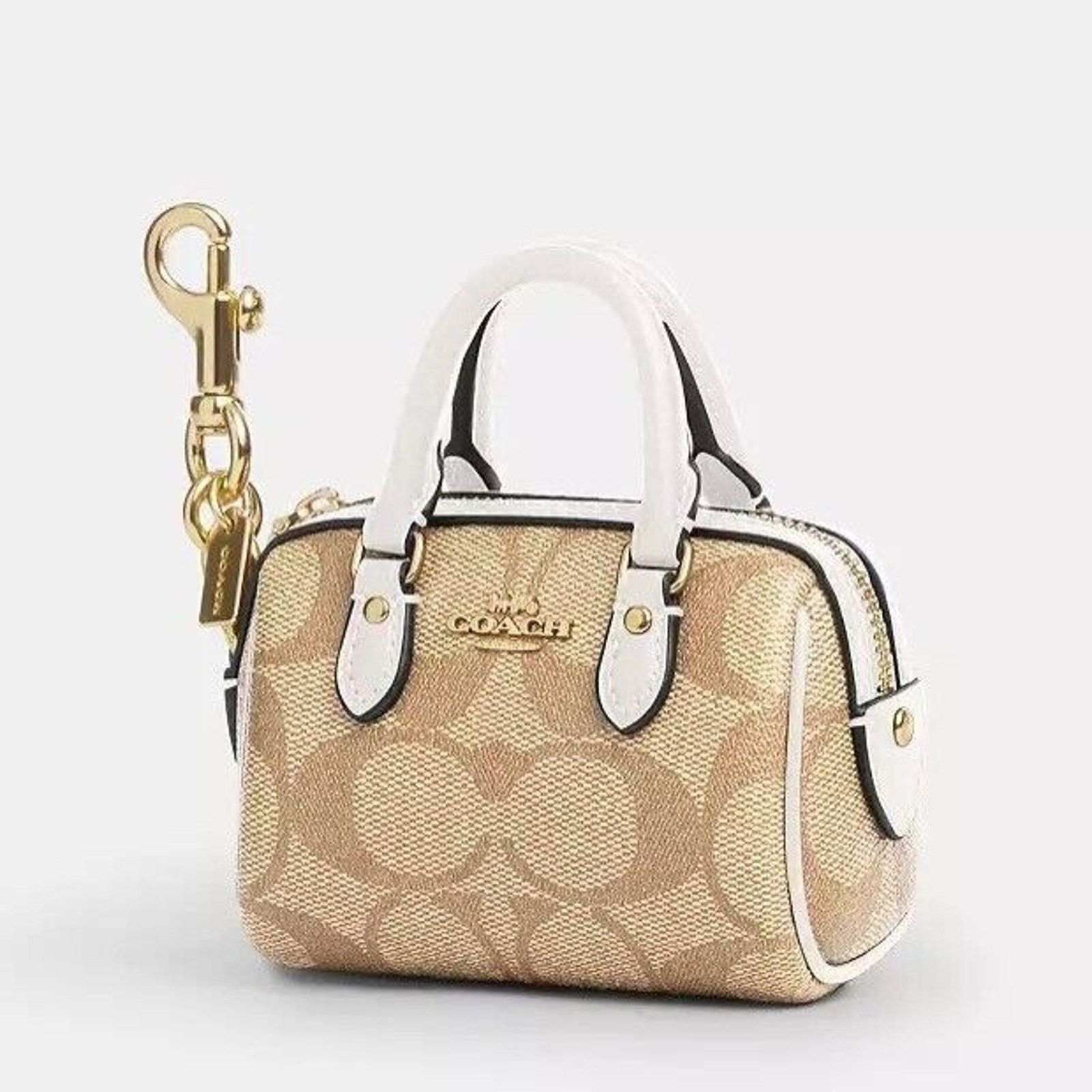 Coach NWT Coach Mini Rowan Bag Charm Signature Canvas CU278 Size ONE SIZE - 6 Thumbnail