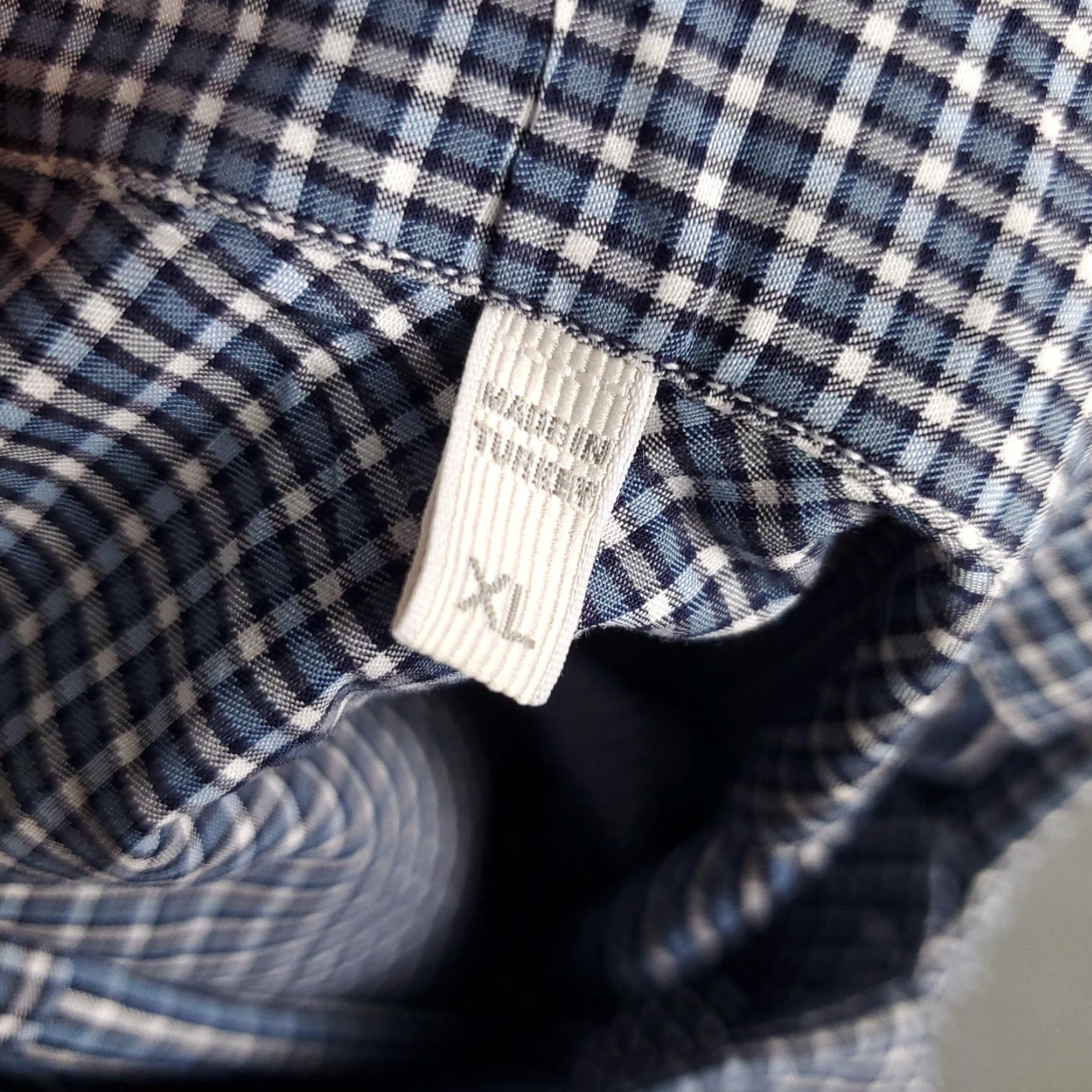 Ermenegildo Zegna Ermenegildo Zegna Button-Up Shirt Mens XL Blue White Check Cotton Long Sleeve Regular Fit Size US XL / EU 56 / 4 - 8 Thumbnail