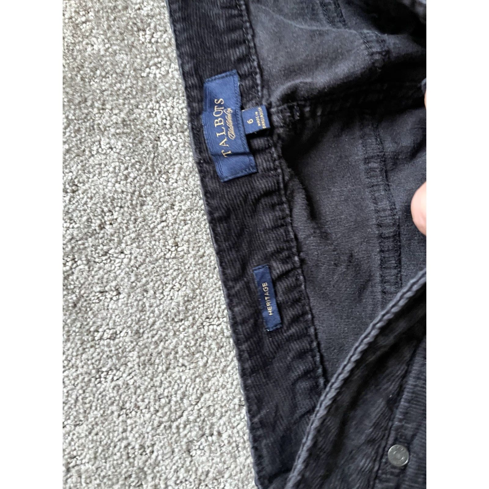 Talbots Talbots Pants Women 6 Black Heritage Corduroy Straight Leg Mid Rise Chino Size 28" / US 6 / IT 42 - 5 Thumbnail