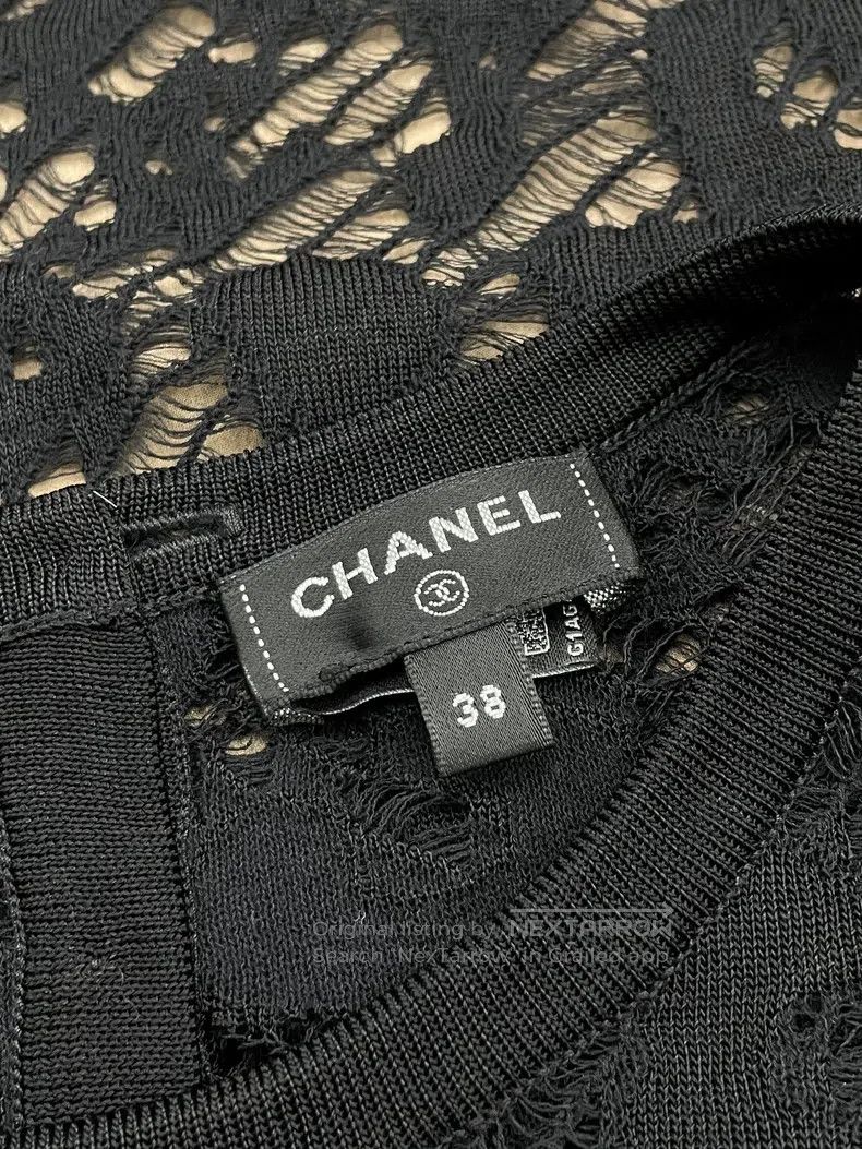Chanel Chanel 22P black lace knitted sleeveless dress Size XS / US 0-2 / IT 36-38 - 5 Thumbnail