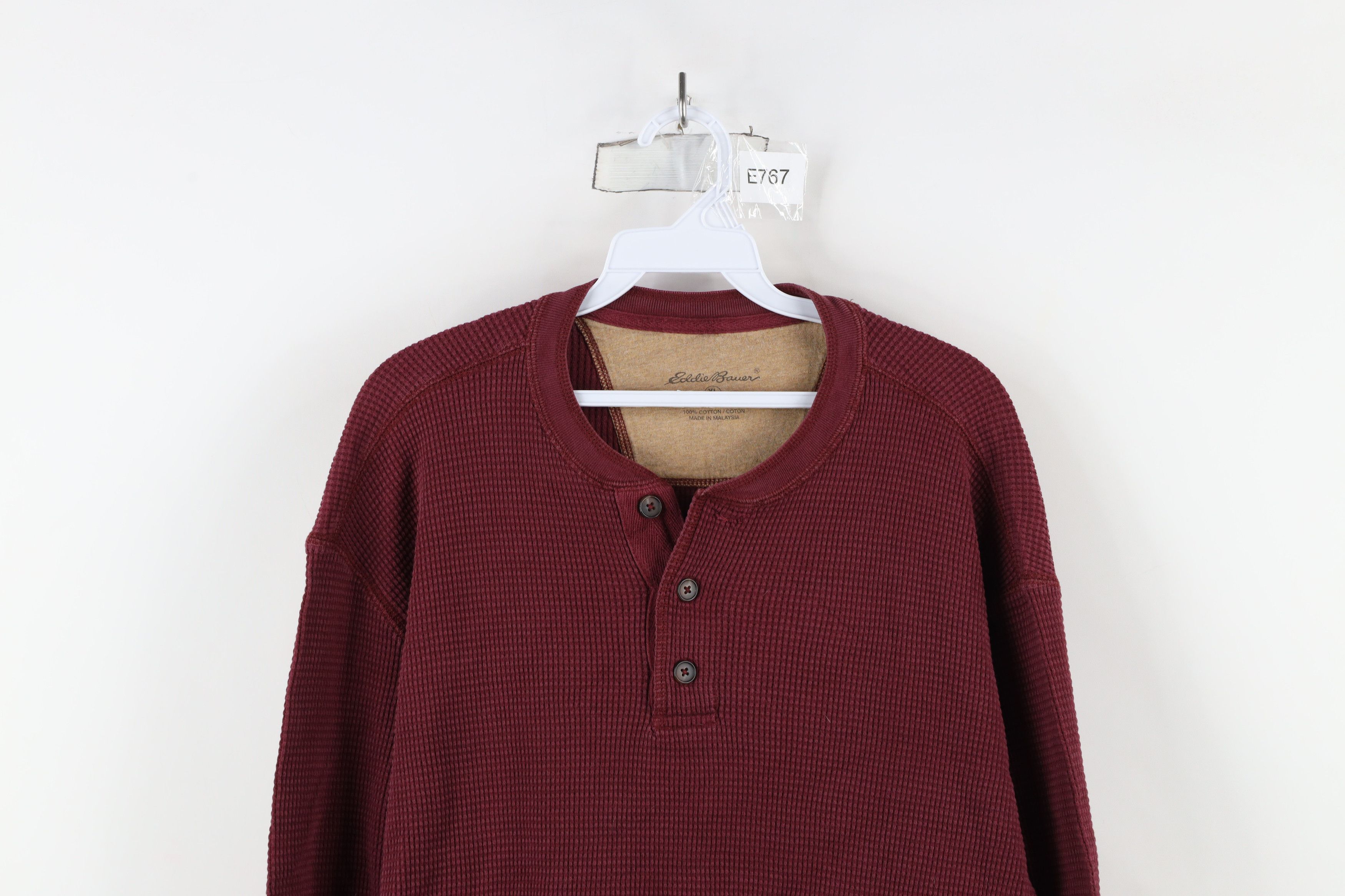 Eddie Bauer × Vintage Vintage Eddie Bauer Waffle Knit Long Sleeve Henley T-Shirt Size US XL / EU 56 / 4 - 2 Thumbnail