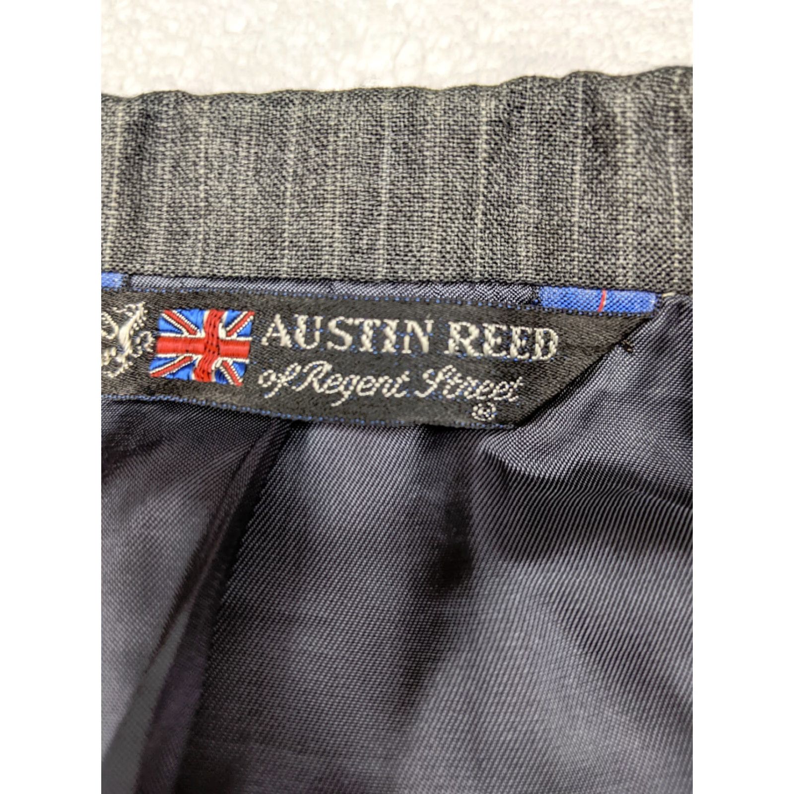 Austin Reed Vtg Austin Reed Mens L Gray Stripe Blazer Jacket 2 Button Unstructured Ayrshire Notch Lapel 3-Button 2 Button Single-Breasted Cotton Size 42R - 5 Thumbnail
