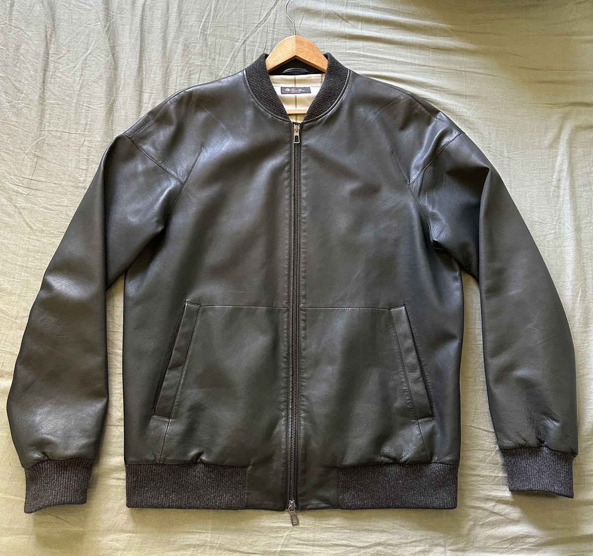 Loro Piana Loro Piana Ivy Rain System Leather Bomber Jacket Storm Blue Size US L / EU 52-54 / 3 - 8 Thumbnail