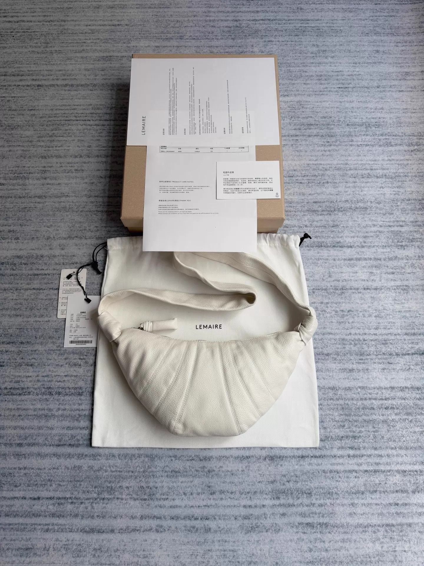 Lemaire Lemaire CroissantBag ChalkWhite GrainLeather Small Size ONE SIZE - 1 Thumbnail