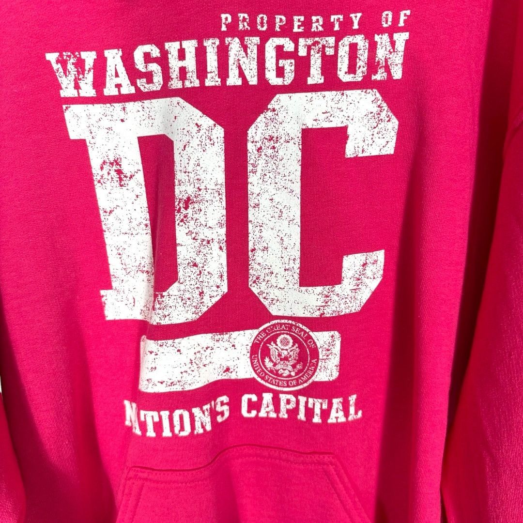 Gildan Washington DC Nations Capital Vibrant Pink Hoodie Small Size S / US 4 / IT 40 - 3 Thumbnail