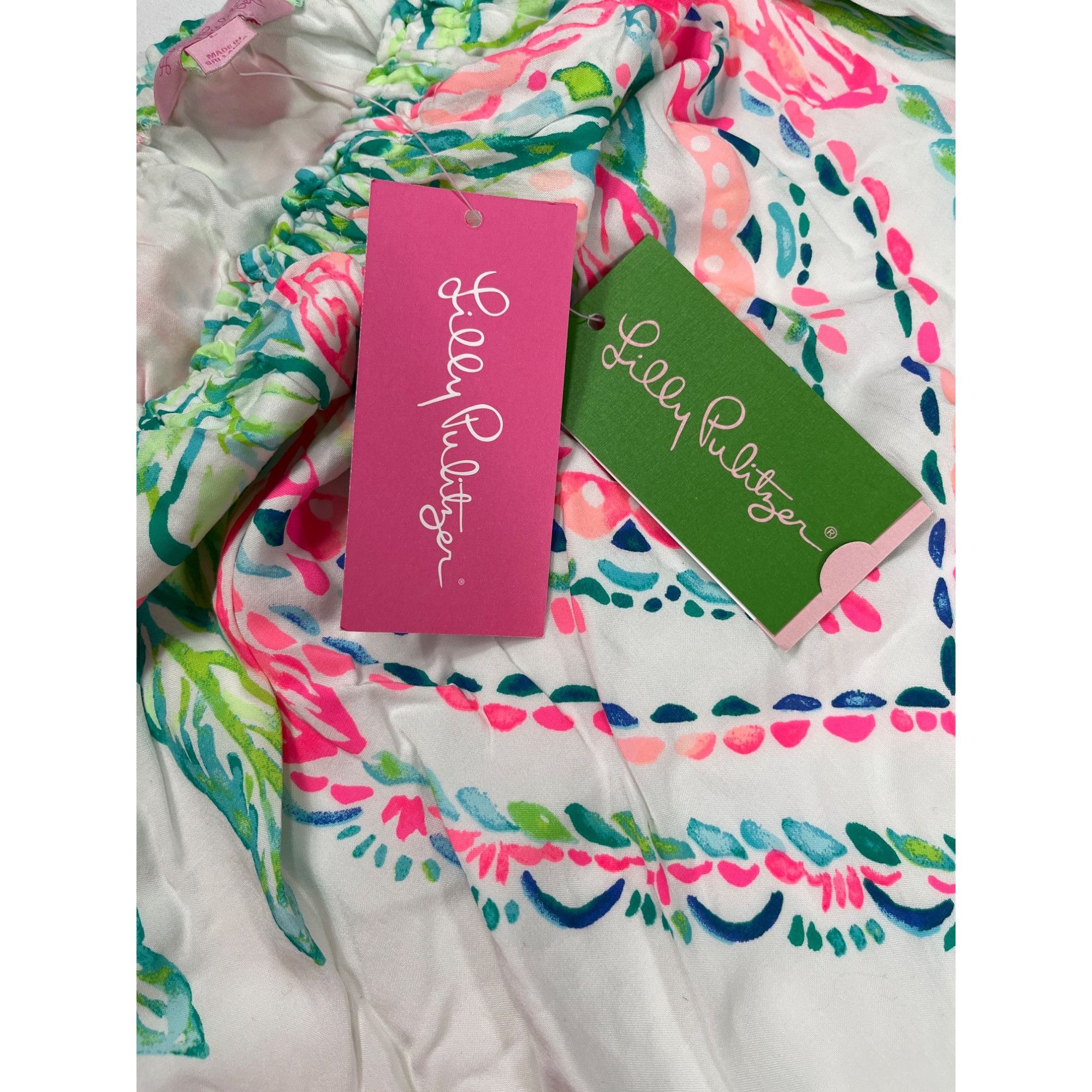 Lilly Pulitzer Lilly Pulitzer SKU 7935 Multicolor Off Shoulder Floral Dress Size L / US 10 / IT 46 - 12 Thumbnail