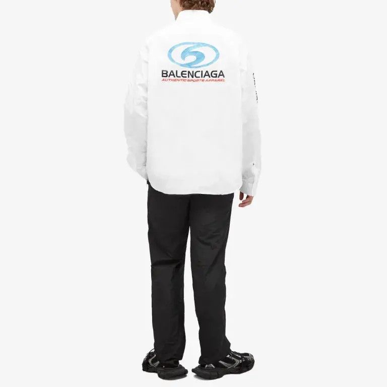 Balenciaga o1w1db10425 L/S Large Fit Shirt in White Size US L / EU 52-54 / 3 - 4 Thumbnail