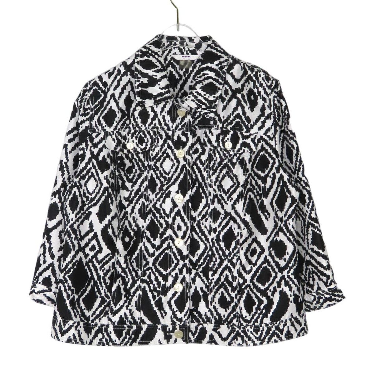 Vintage 90s Vintage Black & White Geometric Jacket 10 Medium Size M / US 6-8 / IT 42-44 - 3 Thumbnail
