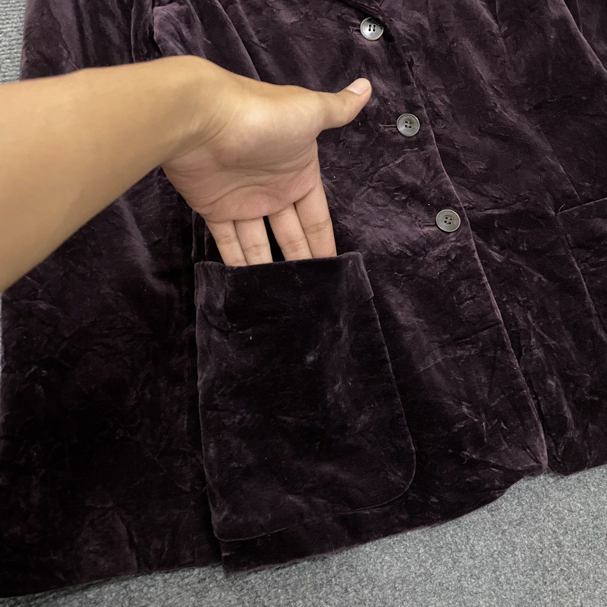 Aquascutum × Designer × Japanese Brand Aquascutum Dark Burgundy Velvet Blazer Size 36R - 4 Thumbnail