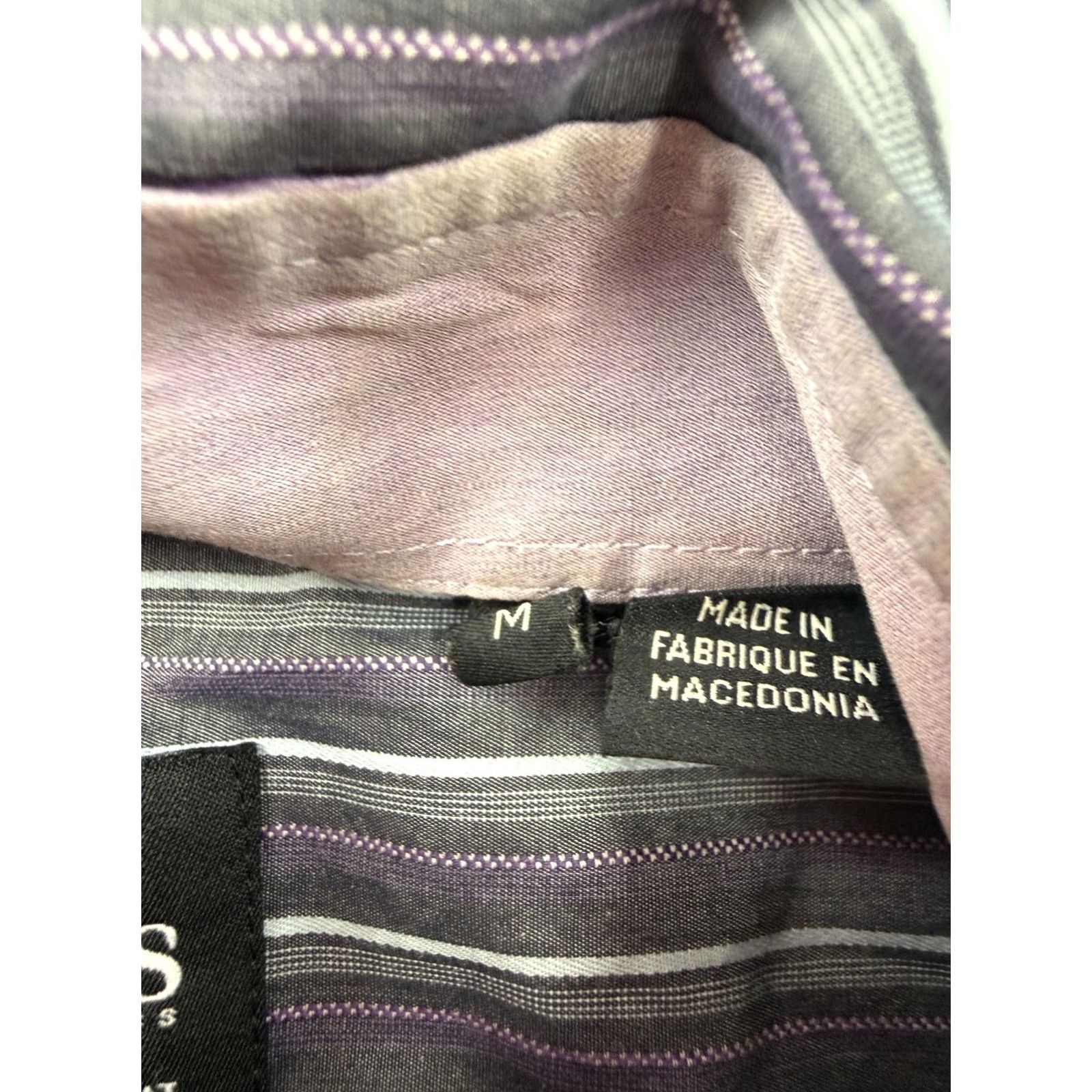 Hugo Boss BOSS Hugo Boss Shirt Mens M Gray Striped Long Sleeve Regular Fit Dress Top Size US M / EU 48-50 / 2 - 5 Thumbnail