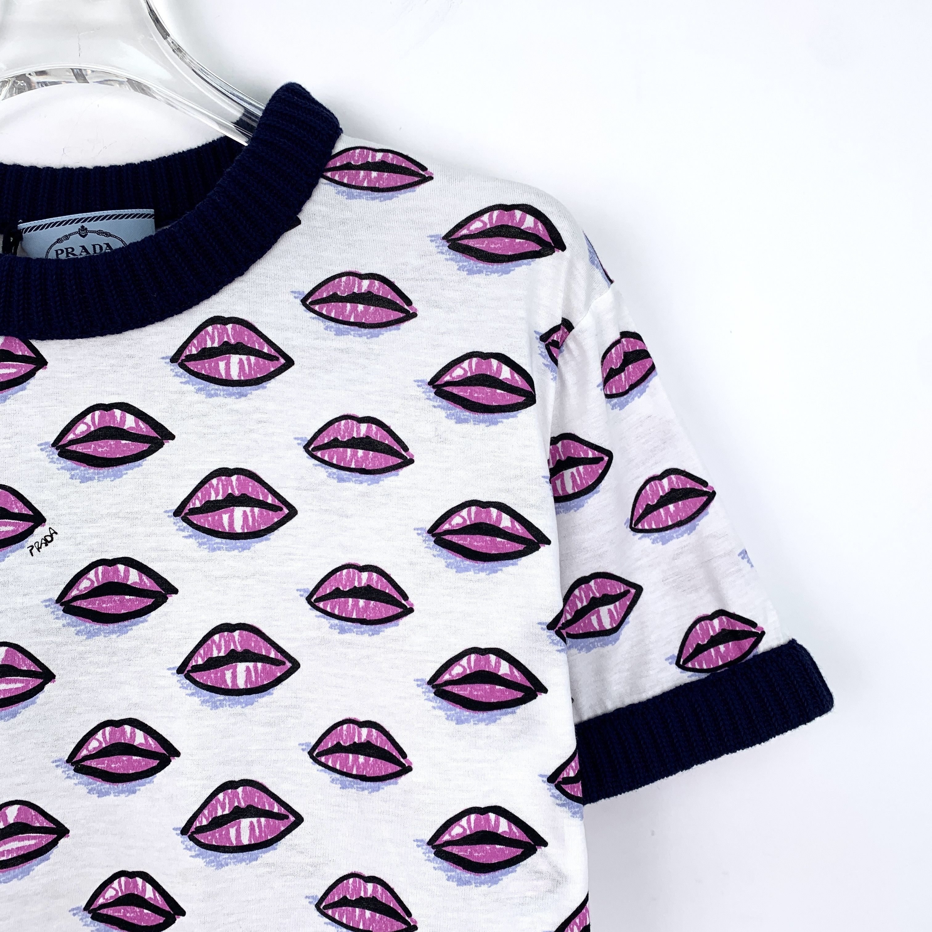 Prada Prada Black Cotton Triangle Logo Crewneck T-Shirt (Size S) Size M / US 6-8 / IT 42-44 - 7 Thumbnail