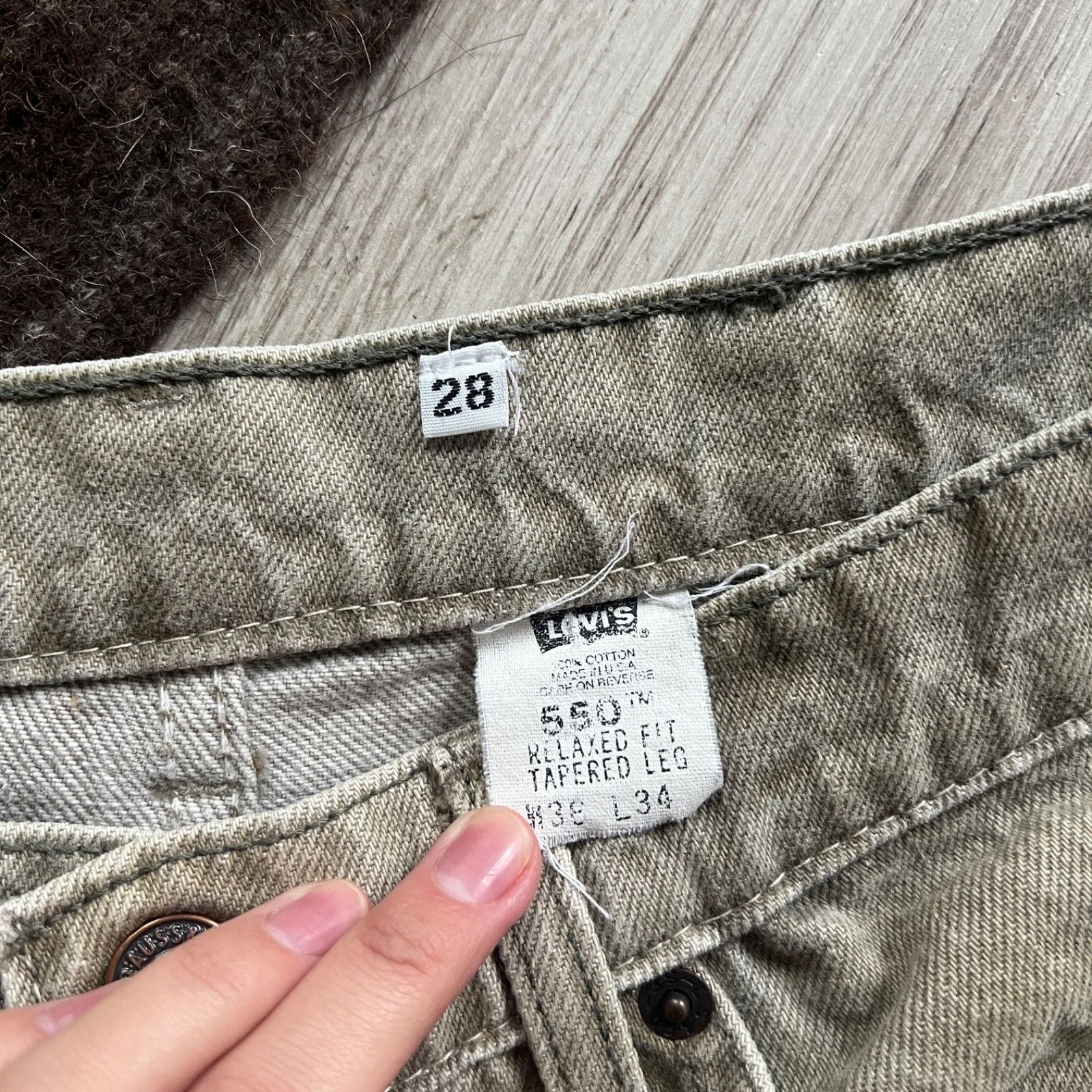 Levi's Levi’s 550 Vintage USA Made Custom Beige Khaki Jeans 9611AC Size 28" / US 6 / IT 42 - 8 Thumbnail