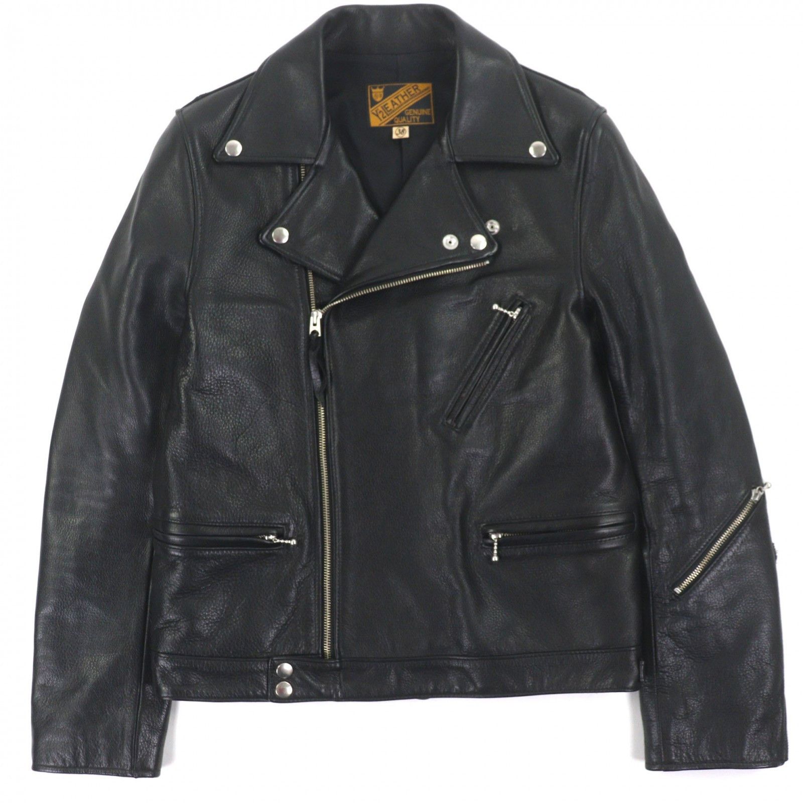Other Other Y'2 LEATHER Double Steer Oil Cowhide Jacket Leather Outerwear SR-39 DUTY FREE for USA Size ONE SIZE - 1 Thumbnail