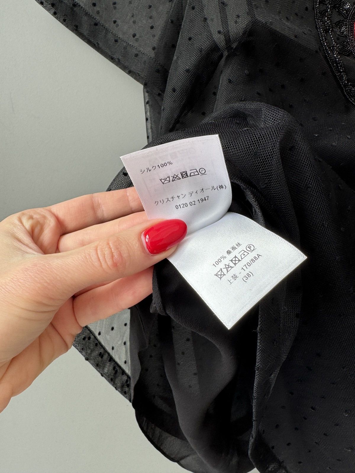 Dior Christian Dior Black Silk Organza Heart Embelishment Blouse Size XS / US 0-2 / IT 36-38 - 5 Thumbnail