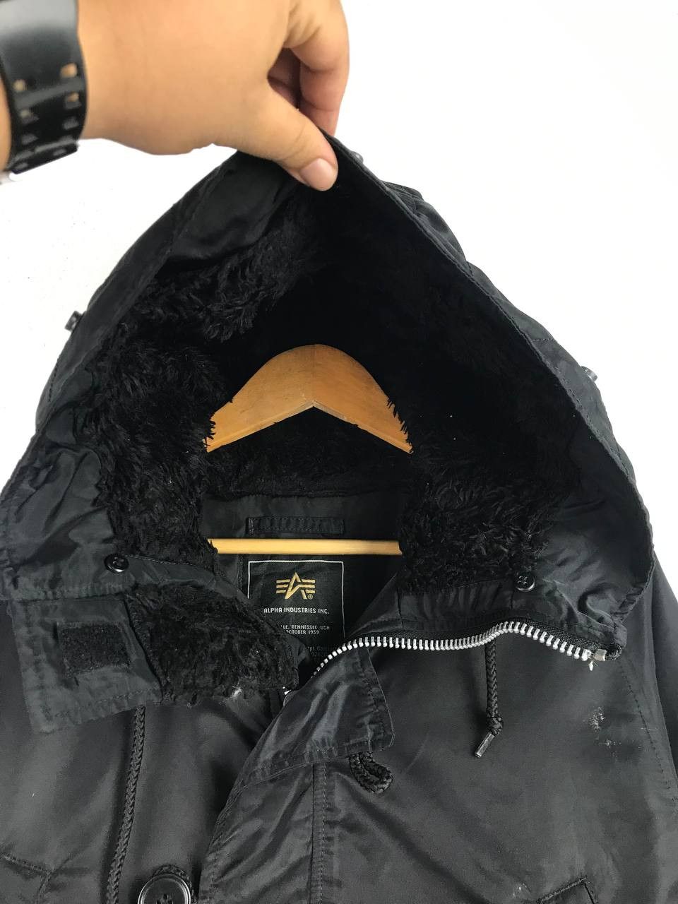 Alpha Industries Vintage Alpha Industries Full Zipper And Button jacket Size US L / EU 52-54 / 3 - 3 Thumbnail