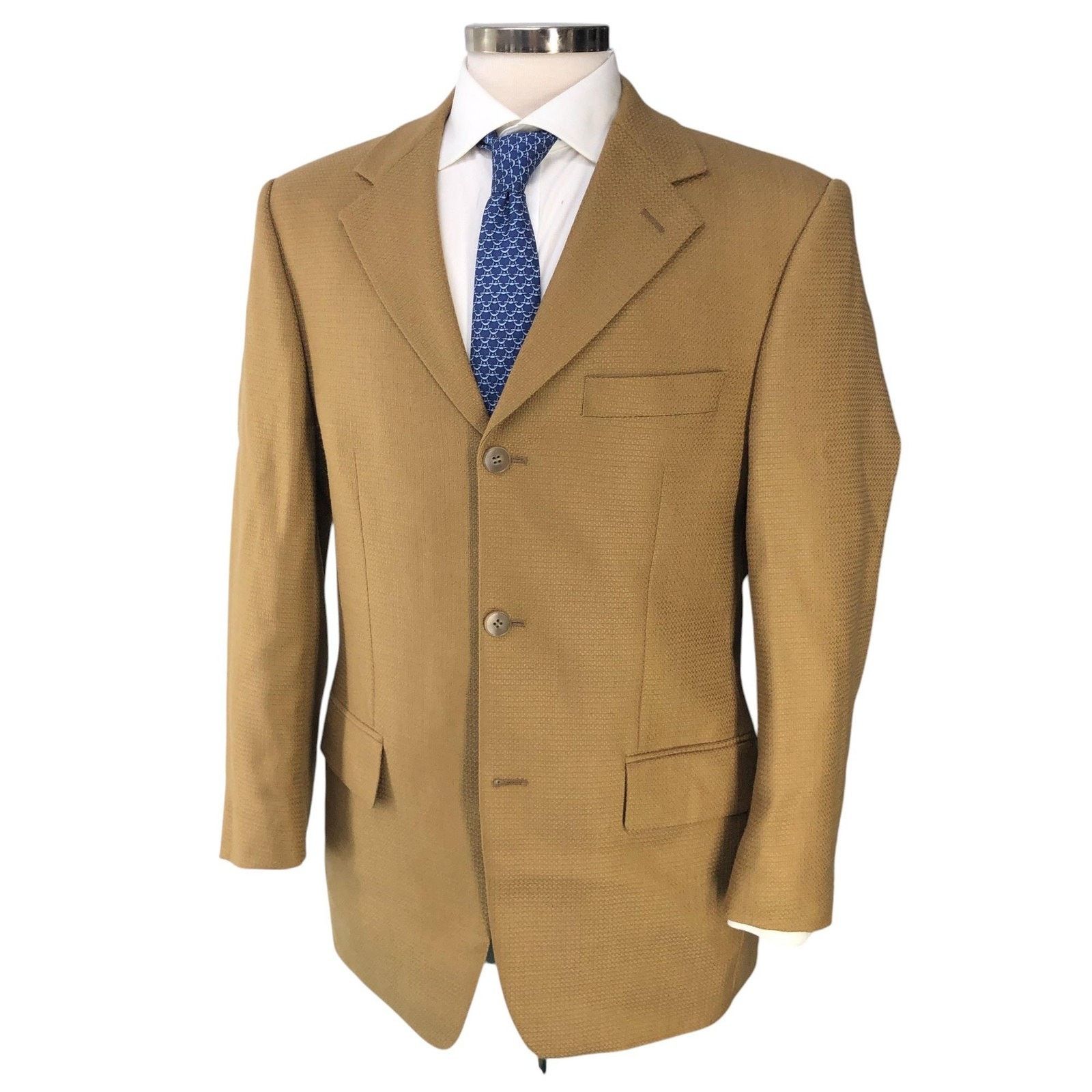 Daniel Hechter Blazer 40R Camel Wool Sport Coat Three Button