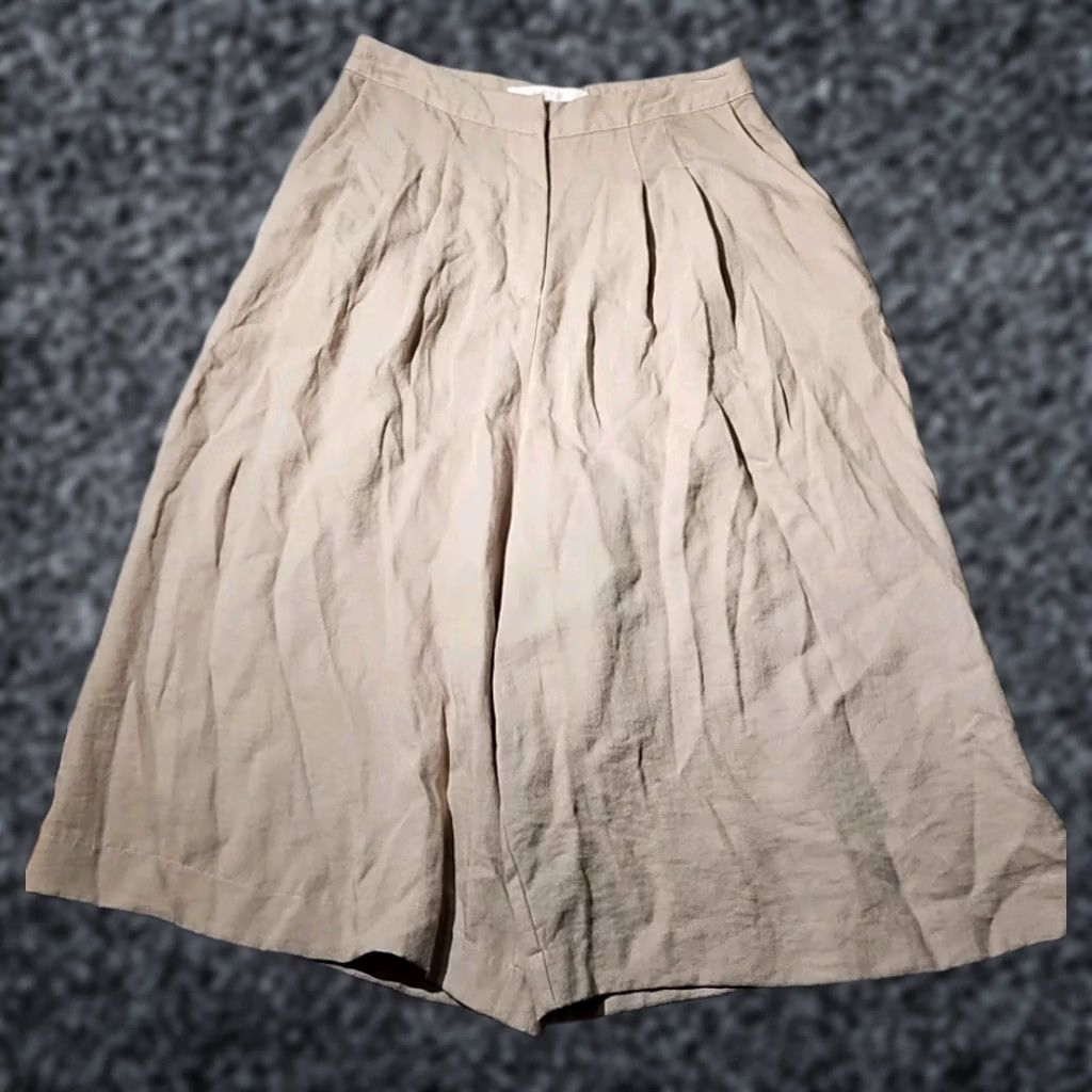 ASTR The Label ASTR The Label Pants Womens S Beige Pleated Crop Chino Luxury Preppy Wide-Leg Ankle Climate: Spring Summer Fall Women - Regular Fit Size 28" / US 6 / IT 42 - 1 Thumbnail