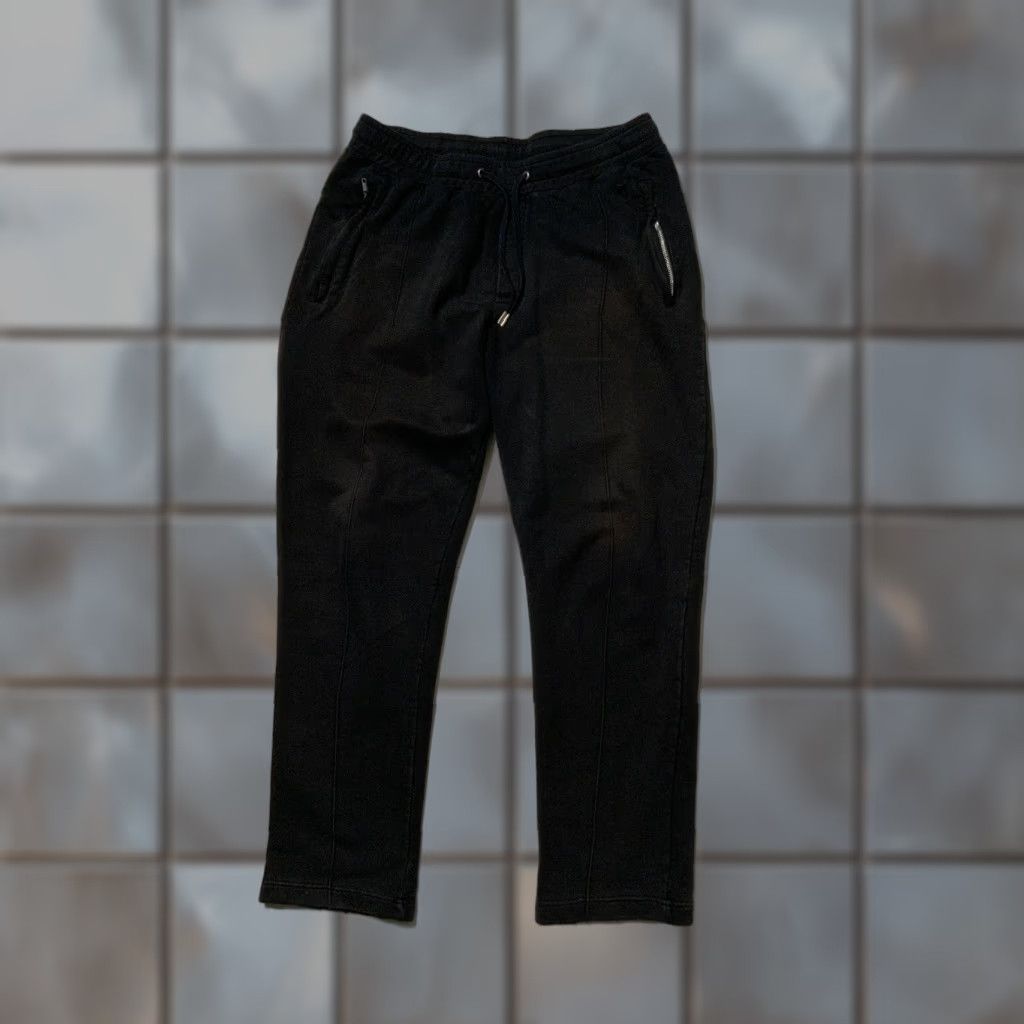 The Kooples The Kooples Sport Sweatpants Crossbones Skull Pleat Black Wide Leg Loose Sz. M Size US 31 - 1 Thumbnail
