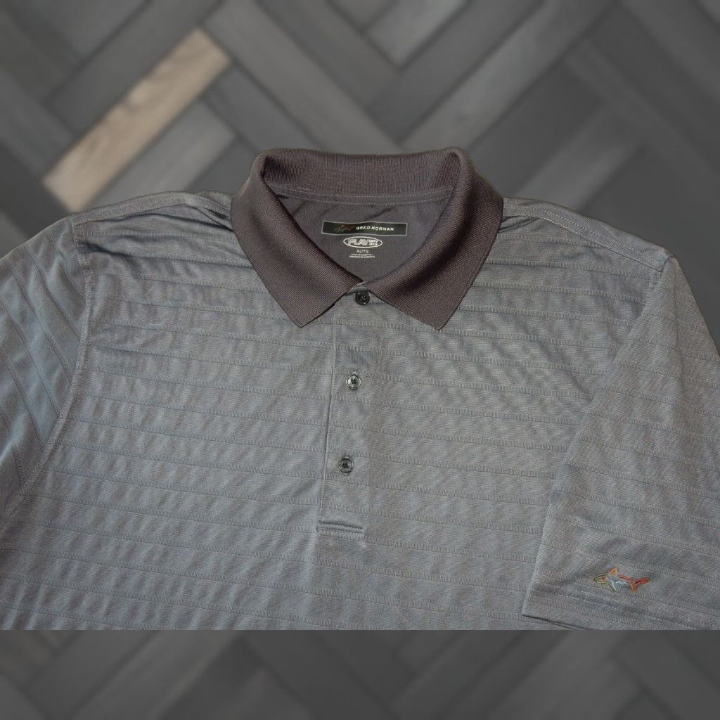 Vintage VINTAGE? (No, not vintage) - Actually: Greg Norman Men's Polo Shirt XL Gray Polyester Short Sleeve Polo Size US XL / EU 56 / 4 - 1 Thumbnail