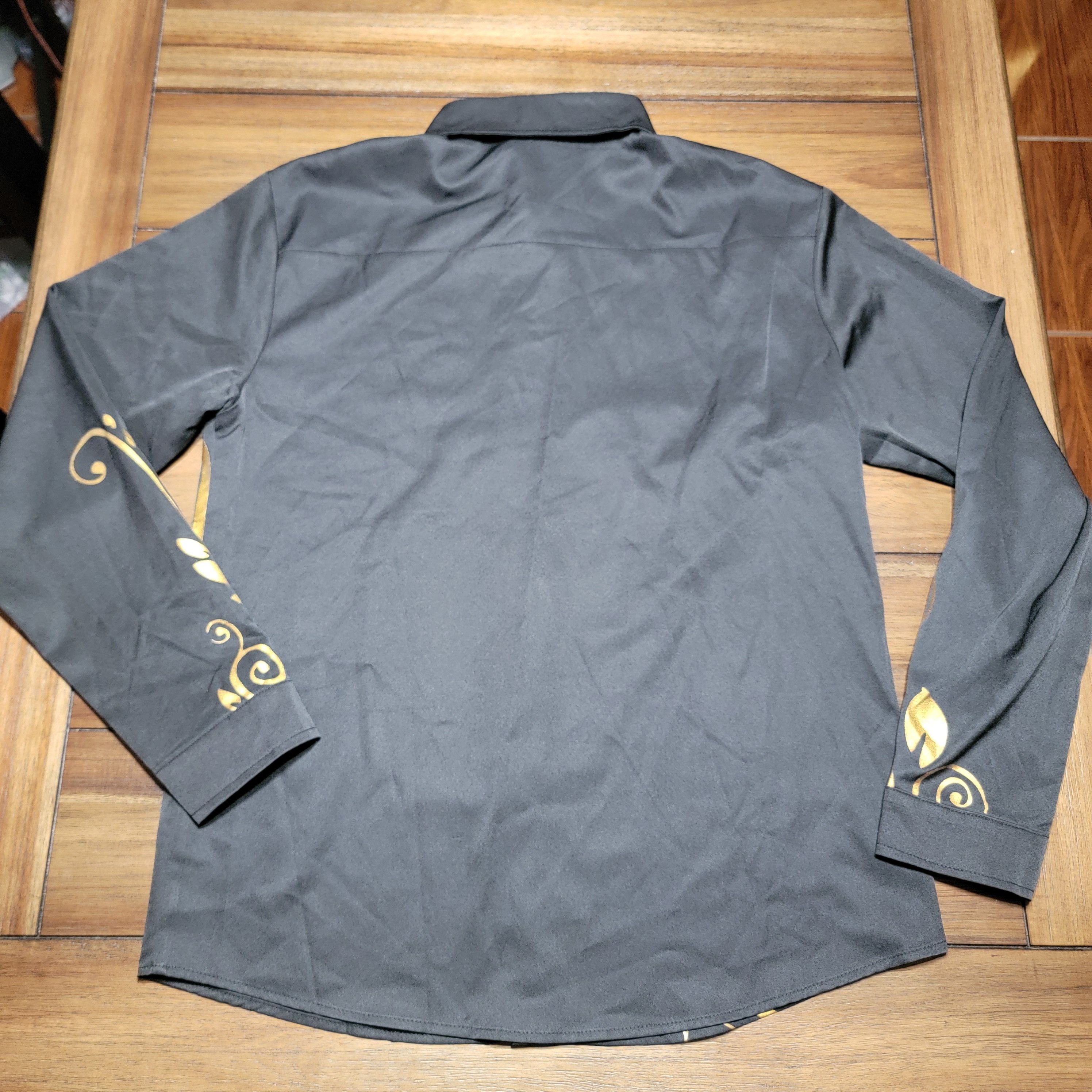 Other Black LS Full Button Shirt w/ Gold Decor - Size Large Size US L / EU 52-54 / 3 - 3 Thumbnail