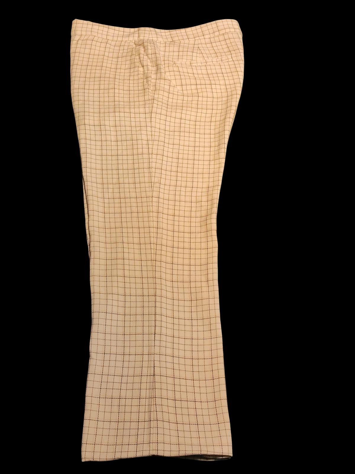 Jones New York Joie Women's Beige Checkered Trousers Size 10 Size 32" / US 10 / IT 46 - 4 Thumbnail