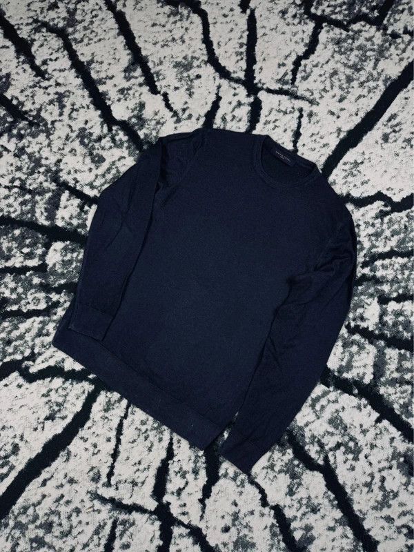 Daniele Fiesoli Paris Extra Fine Merino Wool Sweater Navy Blue M Size US M / EU 48-50 / 2 - 2 Thumbnail