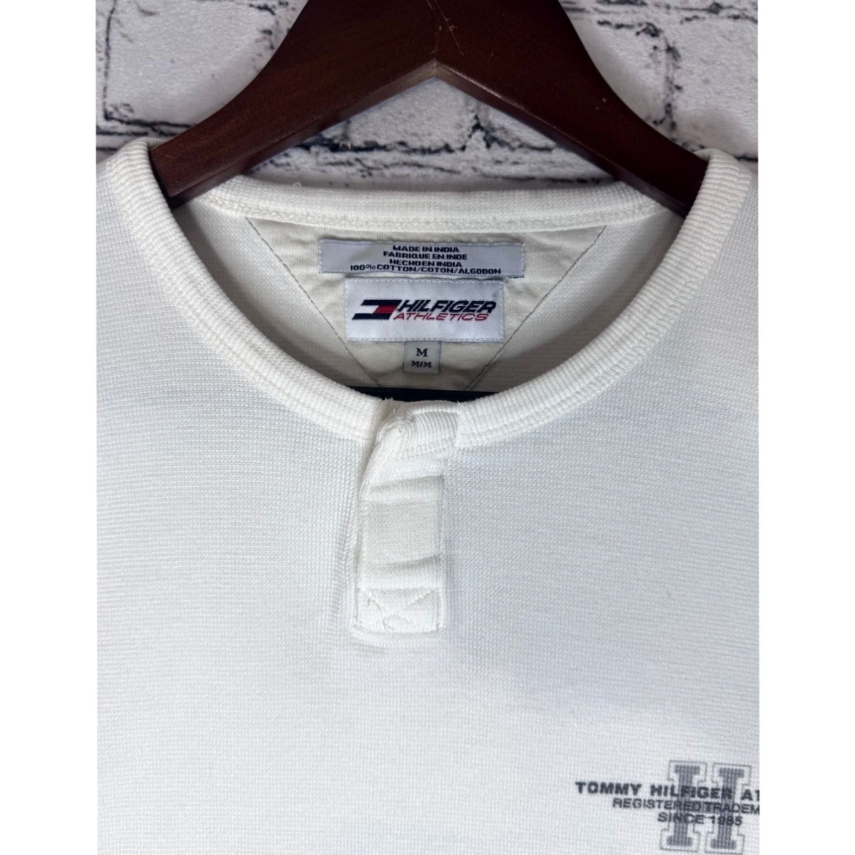 Tommy Hilfiger VINTAGE Tommy Hilfiger Athletic Henley Short Sleeve Shirt Mens M White Logo Button 5 Graphic Tee Sportswear Casual Menswear Size US M / EU 48-50 / 2 - 3 Thumbnail