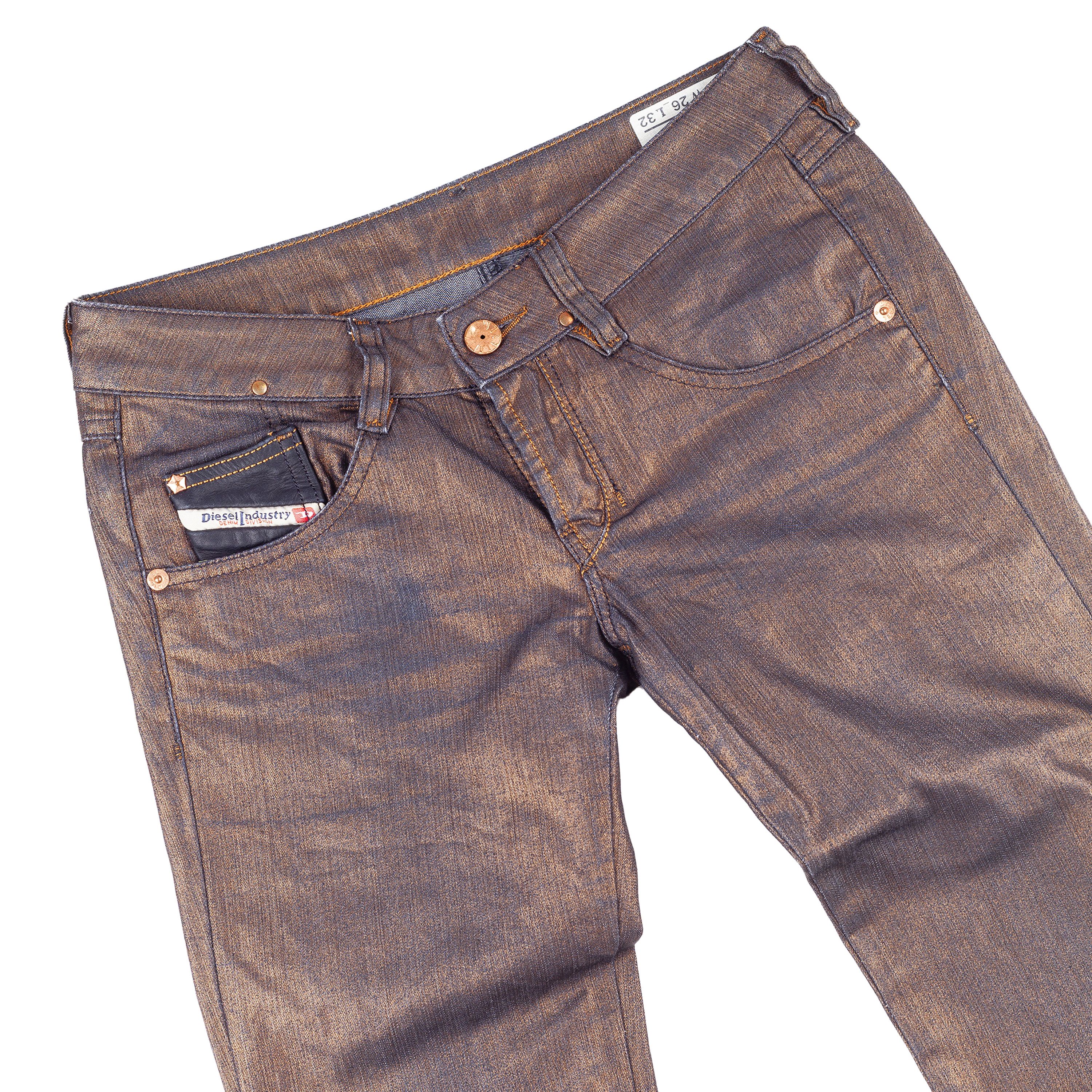 Diesel Diesel Vintage Golden/Bronze Skinny Mid Rise Denim Pants (S) Size 26" / US 2 / IT 38 - 5 Thumbnail