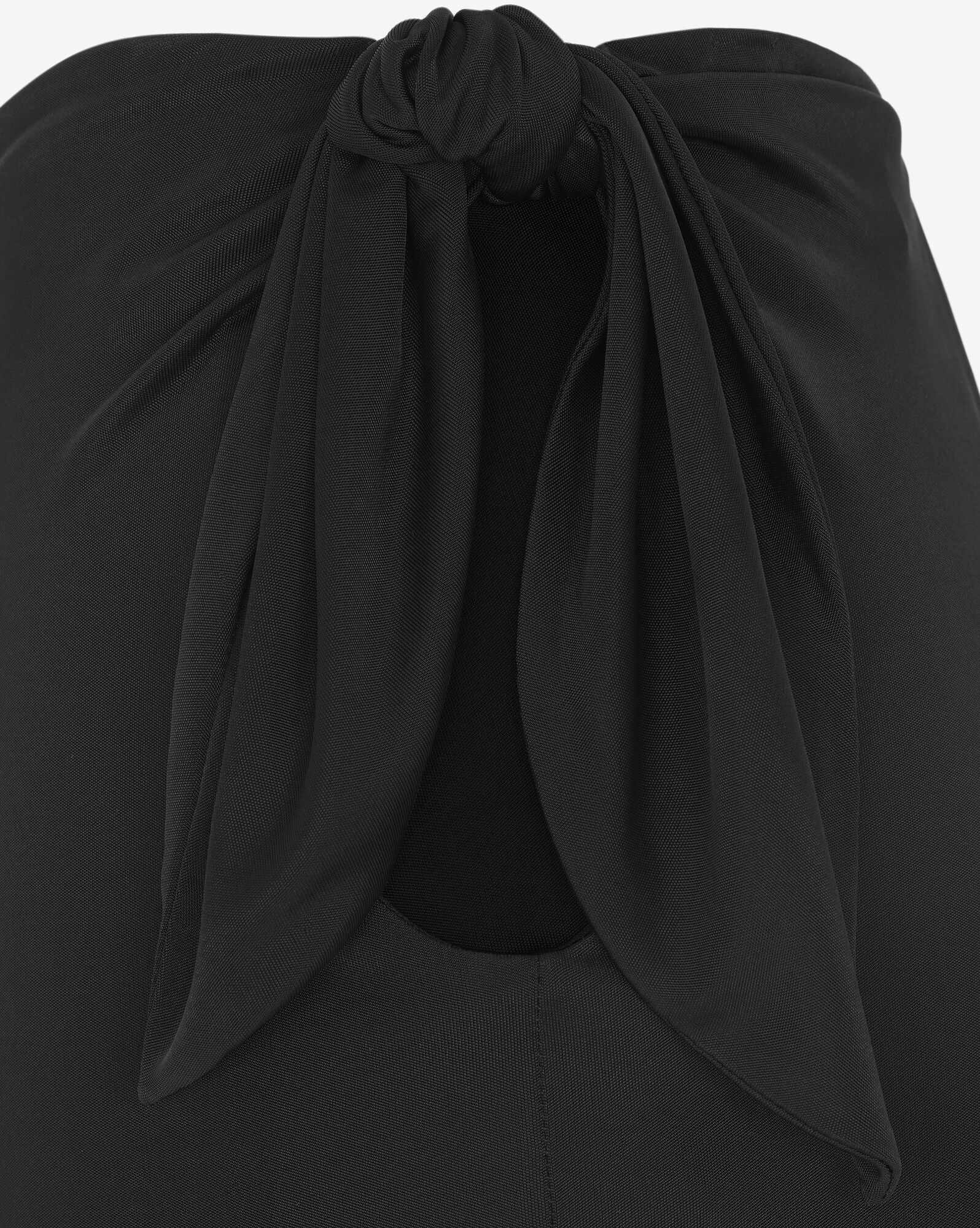 Saint Laurent Paris o1bcso1str0426 Warp Pencil Skirt In Shiny Jersey in Black Size 26" / US 2 / IT 38 - 3 Thumbnail