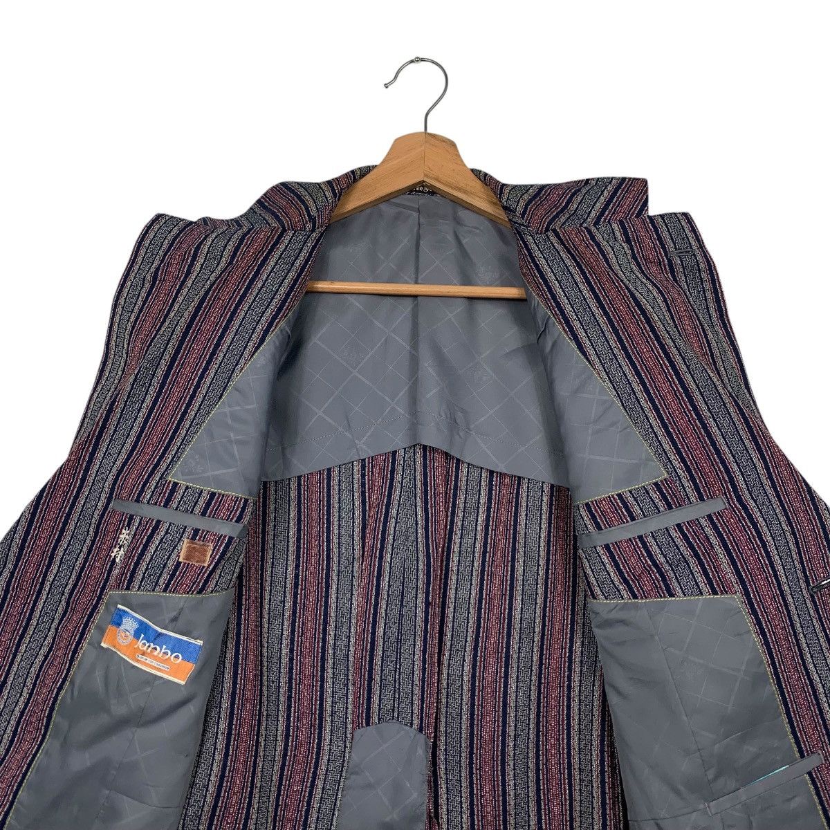 Vintage THREE JET Wool Striped Tailored Jacket Blazer #2879-C130 Size 42R - 12 Thumbnail