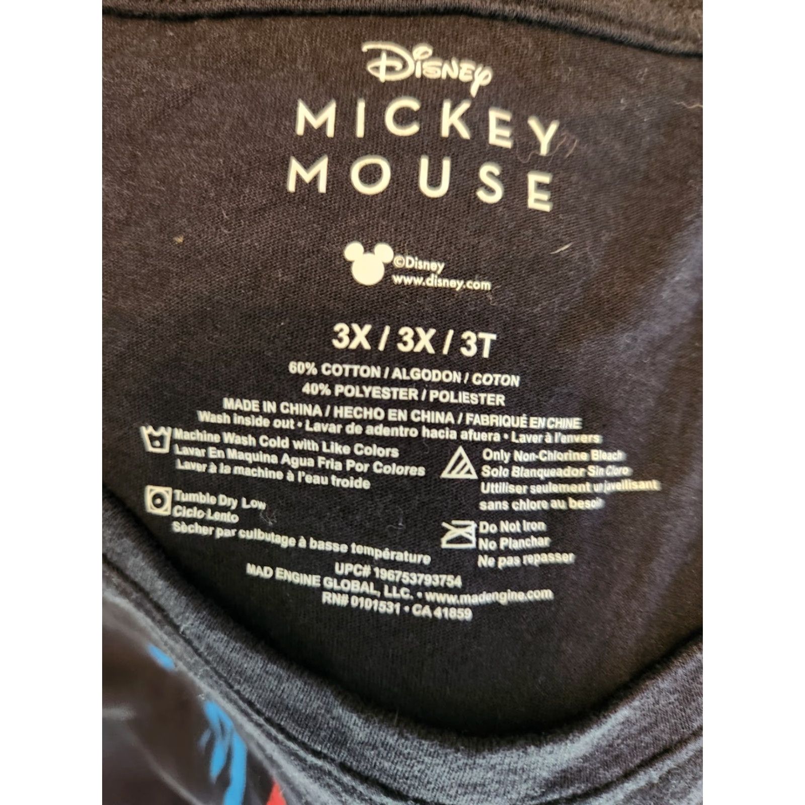 Disney Disney Womens Mickey & Friends Black Short Sleeve T Shirt 3X Plus Size XXL / US 16-18 / IT 52-54 - 2 Thumbnail